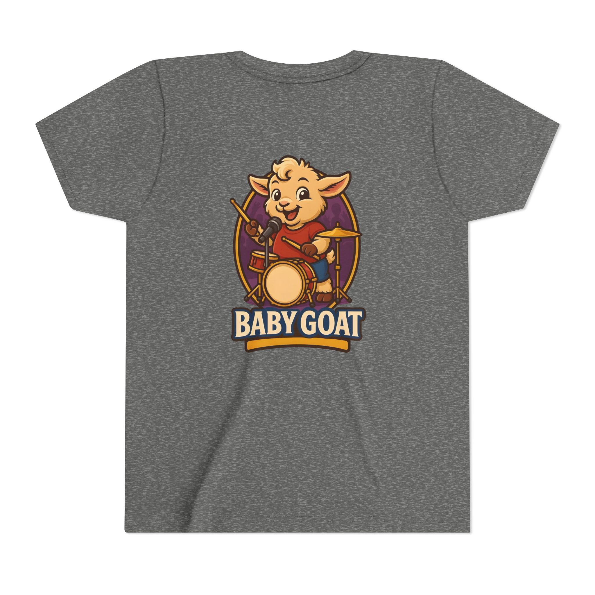 Youth Tee — Cute 'Baby Goat' Drummer Graphic Shirt for Kids - Image 10