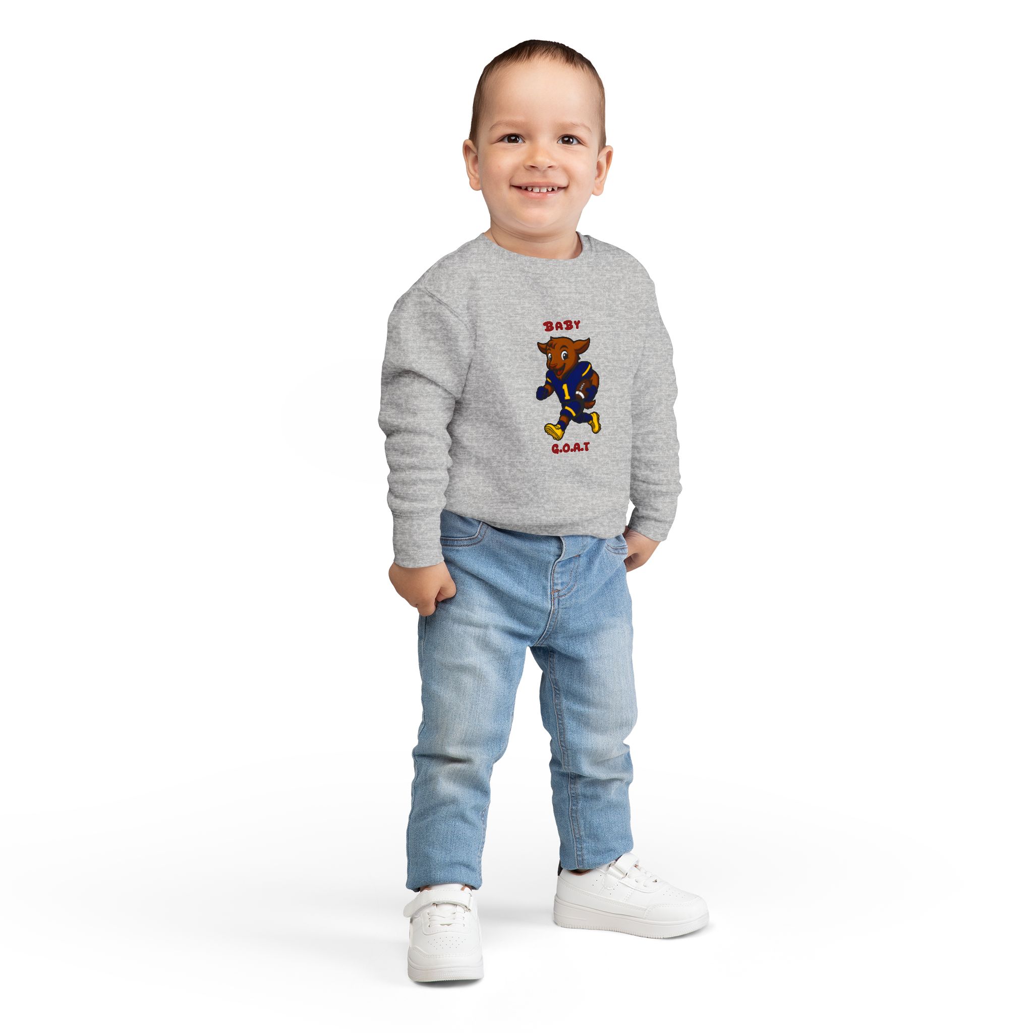Davon The Touchdown Star In Action Toddler Goat Football Sweatshirt – "Baby G.O.A.T." Cute Kids Crewneck - Image 8