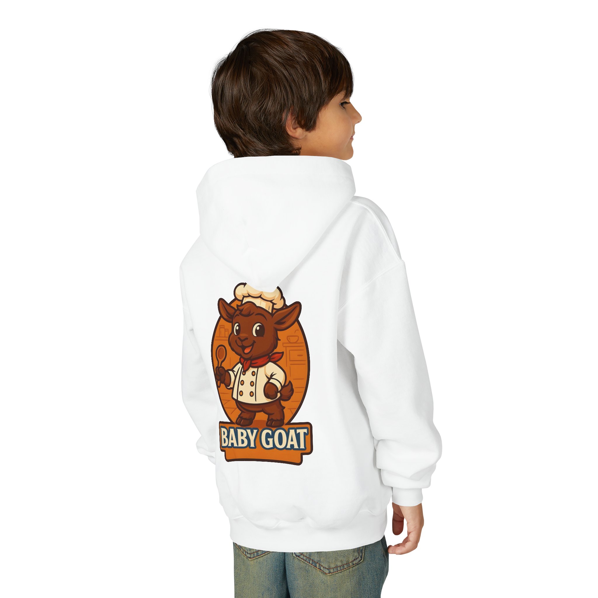 Charlie the Chef Youth Hoodie — Cute 'Baby Goat' Chef Graphic Sweatshirt for Kids - Image 4