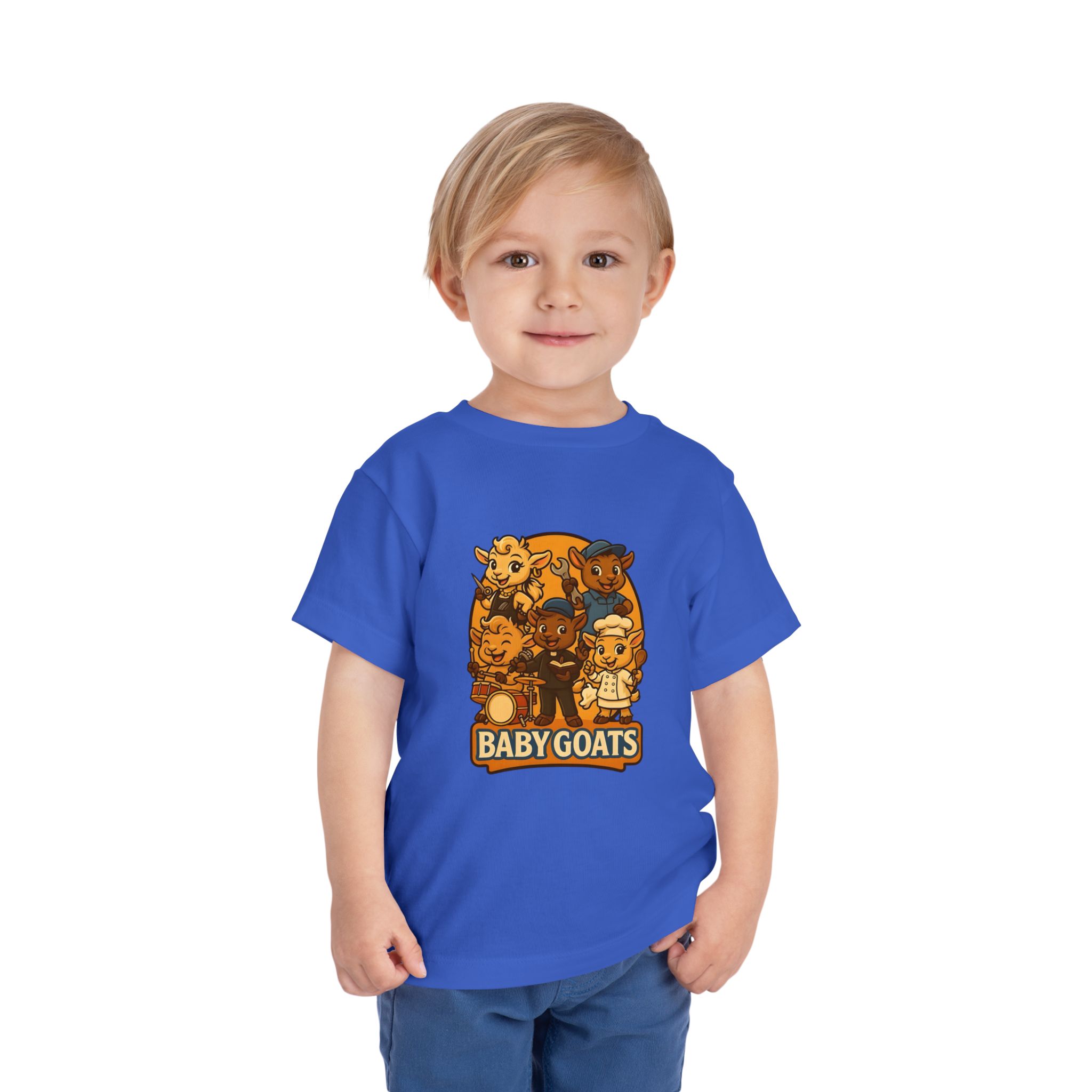 Little Dreamers Toddler Tee — Baby GOATS Cartoon Family