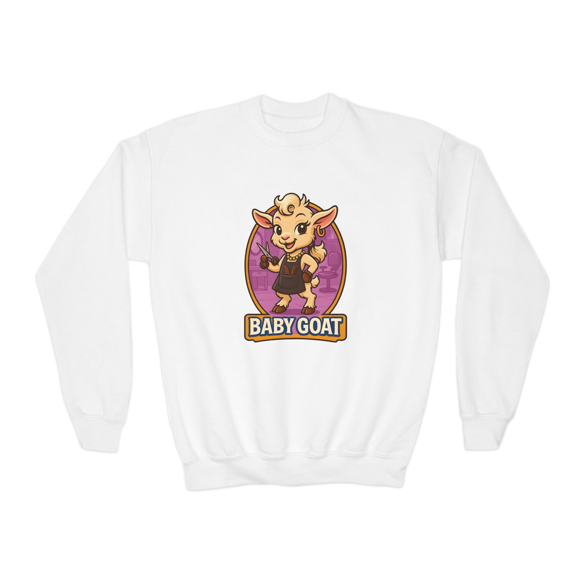 Joy the Stylist Youth Sweatshirt - 'Baby Goat' Cute Cartoon Graphic Crewneck