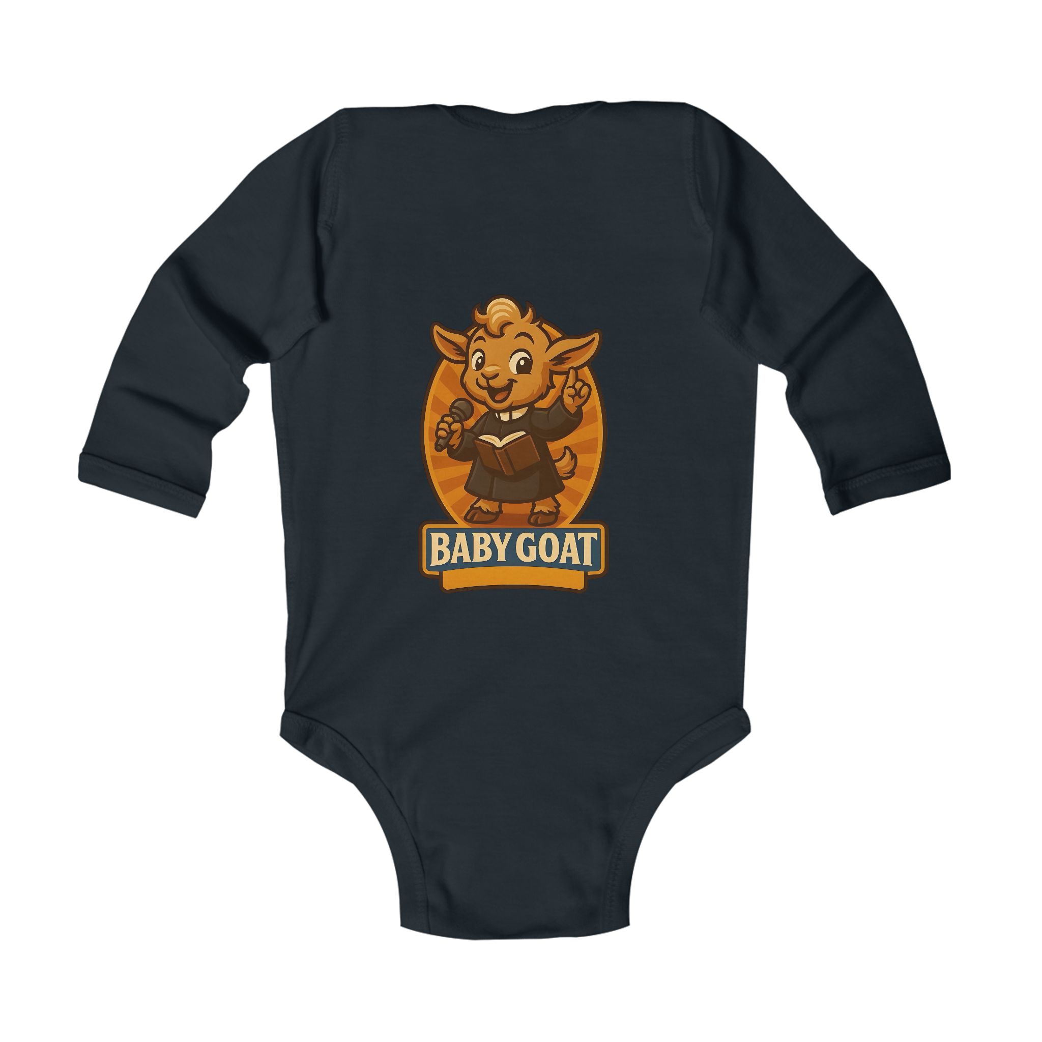 Baby Goat Infant Bodysuit – Cute Cartoon Kid Goat Long Sleeve Onesie - Image 2