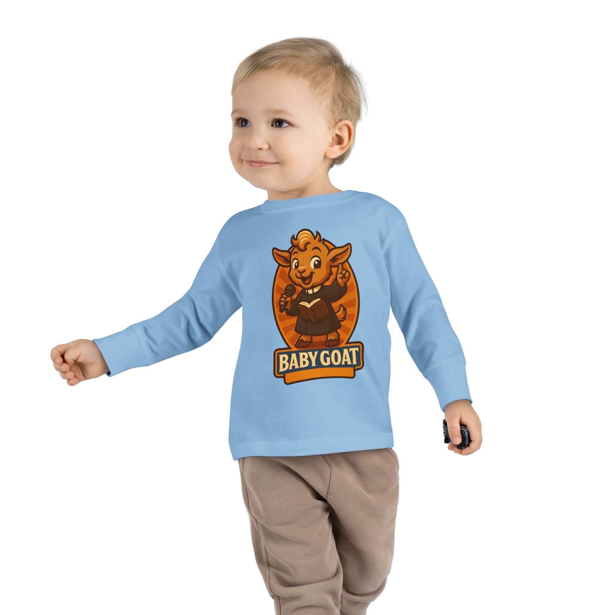 Toddler Long Sleeve Tee — Cute 'Baby Goat' Cartoon Kids Shirt - Image 7