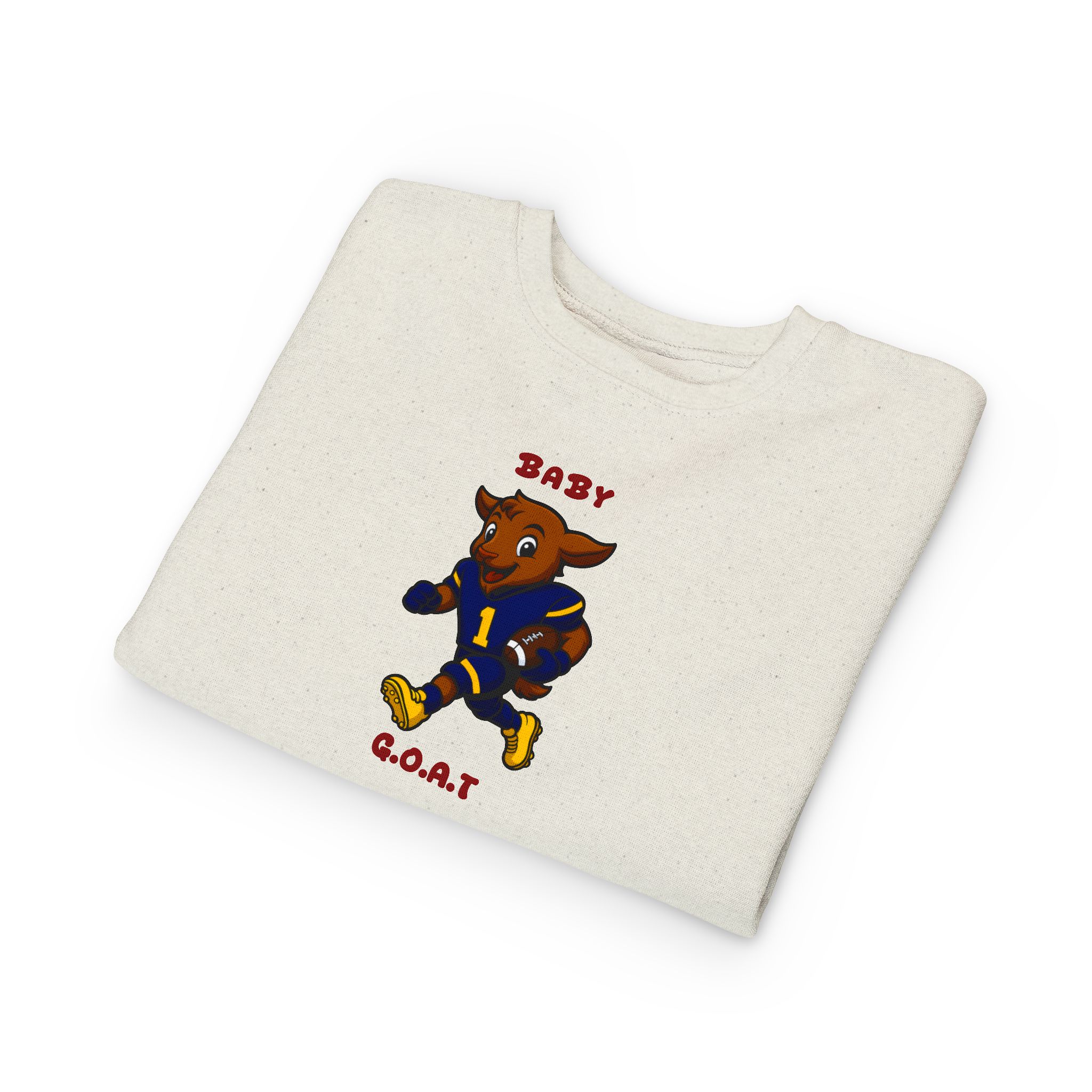 Davon The Touchdown Star In Action Toddler Goat Football Sweatshirt – "Baby G.O.A.T." Cute Kids Crewneck - Image 3