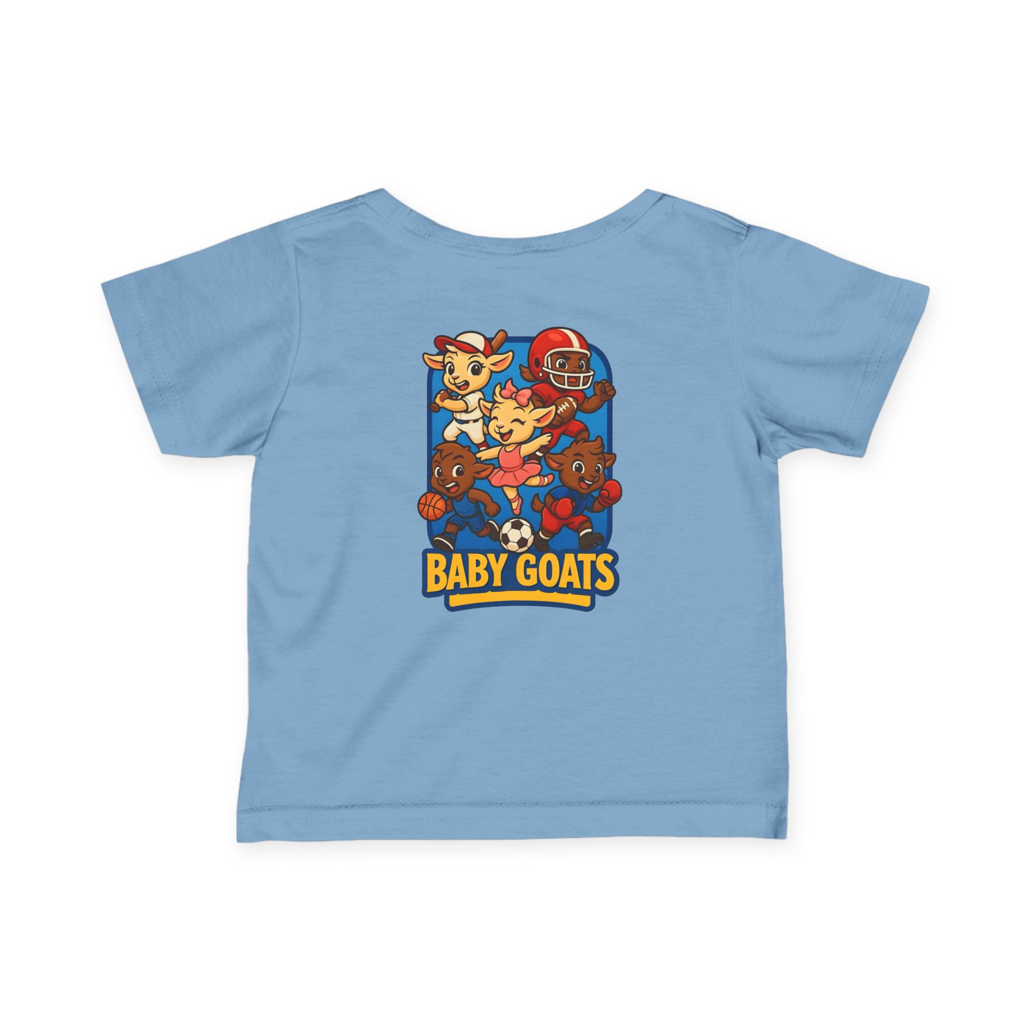 The Little Champs Crew Infant Tee — 'Baby Goats' Cute Sports Cartoon Graphic Shirt - Image 5