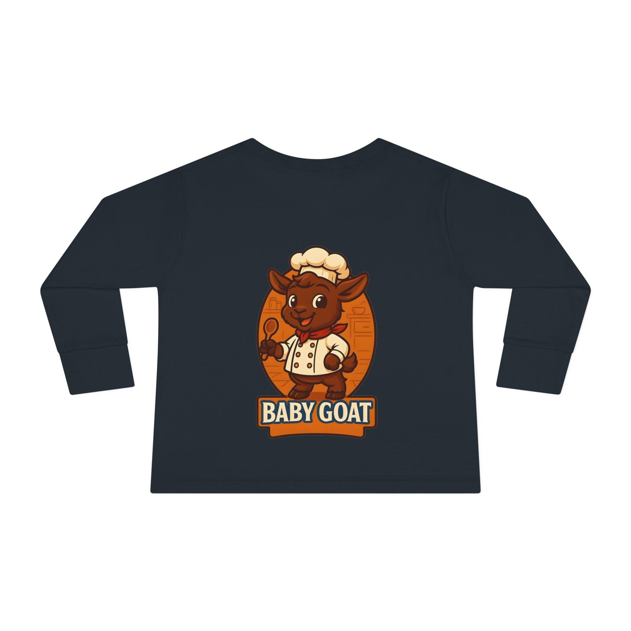 Charlie the Chef Toddler Tee — Cute 'Baby Goat' Cartoon Chef Long Sleeve Shirt - Image 10
