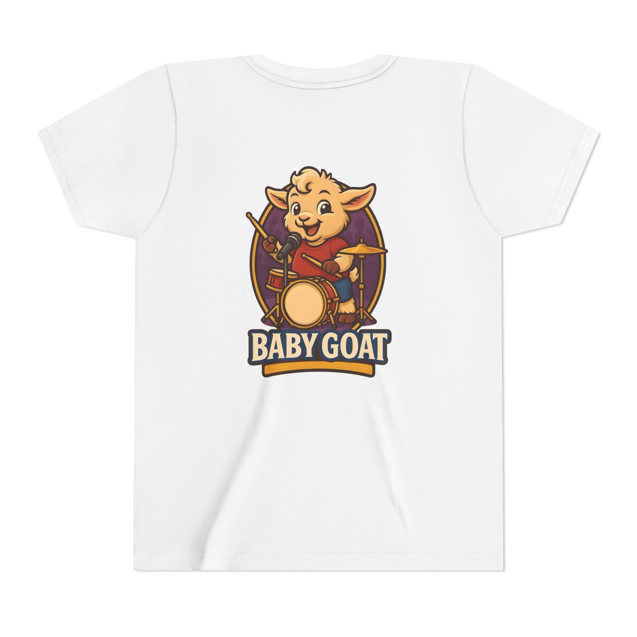 Youth Tee — Cute 'Baby Goat' Drummer Graphic Shirt for Kids - Image 2
