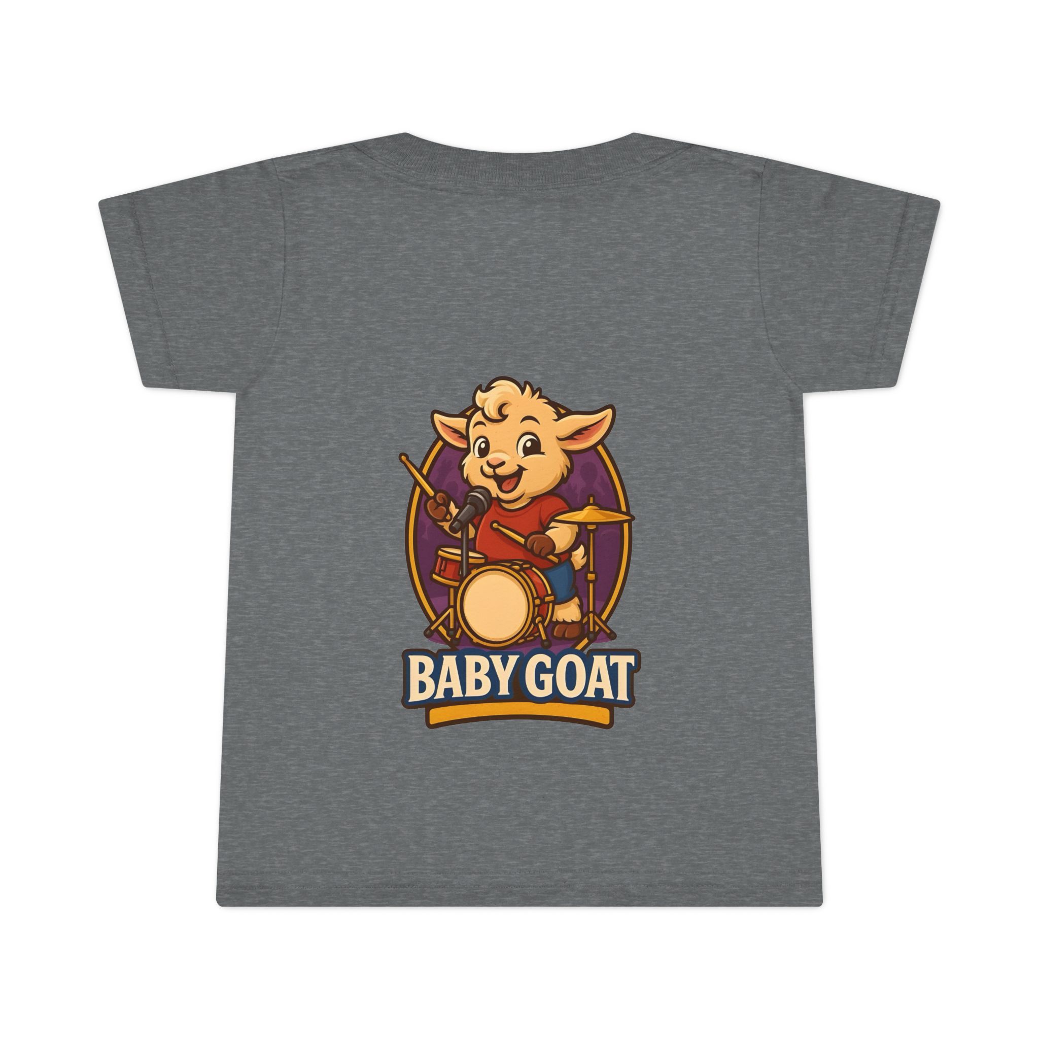 Baby Goat Toddler T-Shirt — Cute Drummer Kid Goat Graphic Tee - Image 5