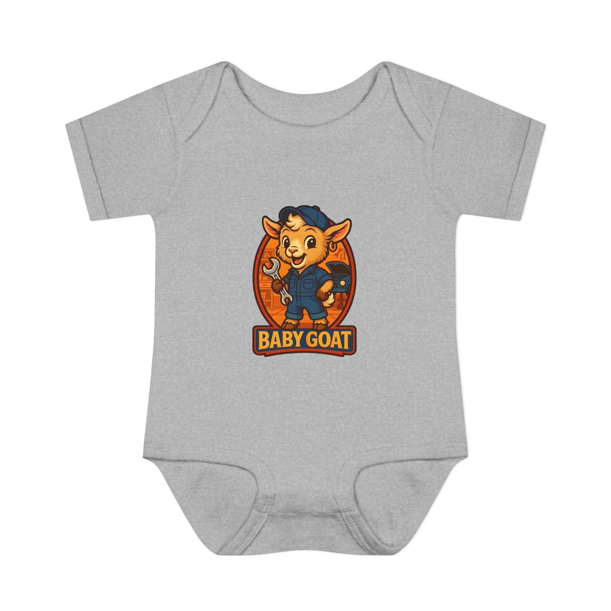 Ollie the Auto Helper Baby Goat Infant Bodysuit – Cute Cartoon Kid Onesie - Image 5