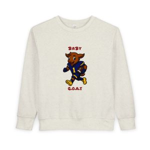 Davon The Touchdown Star In Action Toddler Goat Football Sweatshirt – "Baby G.O.A.T." Cute Kids Crewneck