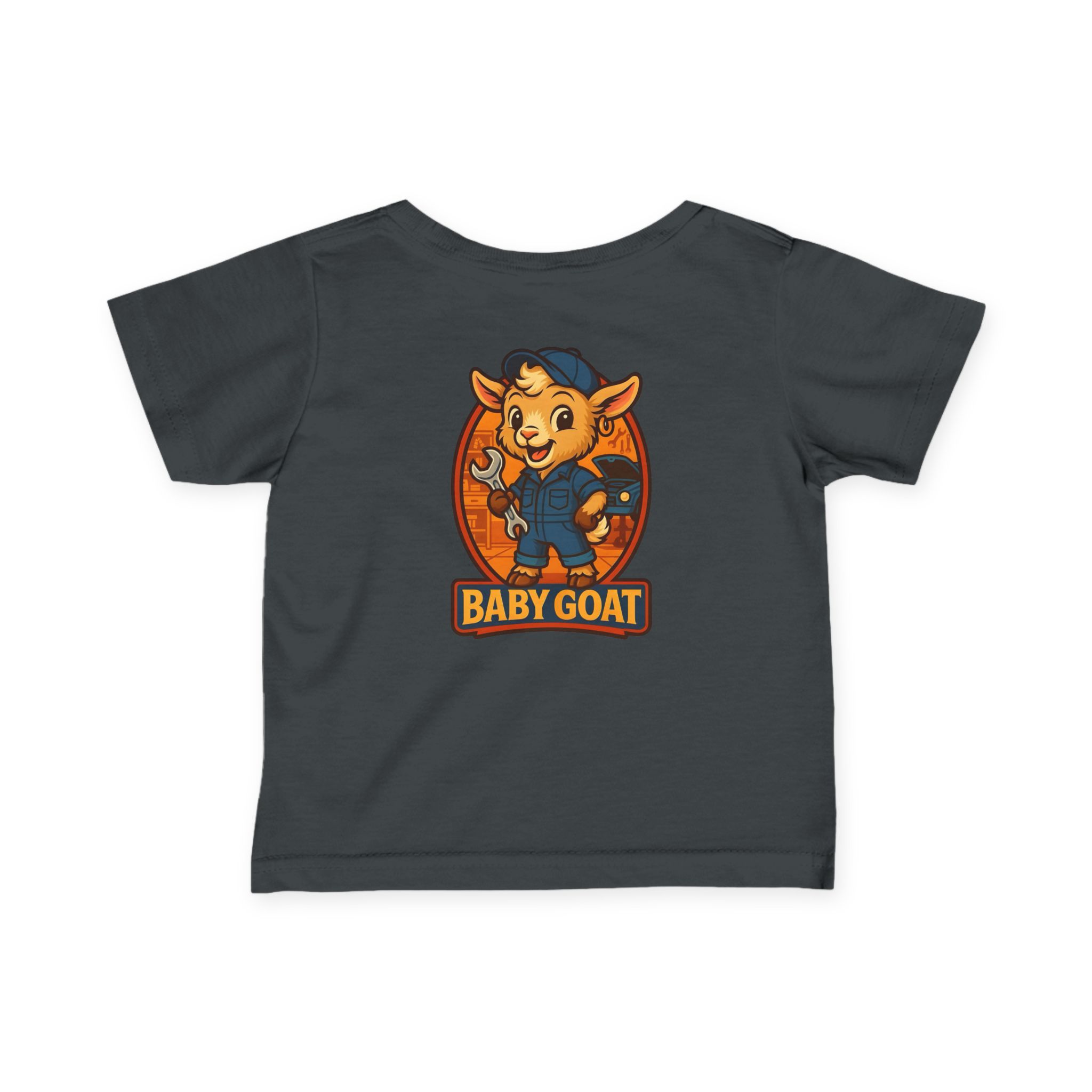 Ollie the Auto Helper Infant Tee — Cute 'Baby Goat' Cartoon Kids Shirt (Baby Goat Graphic) - Image 11