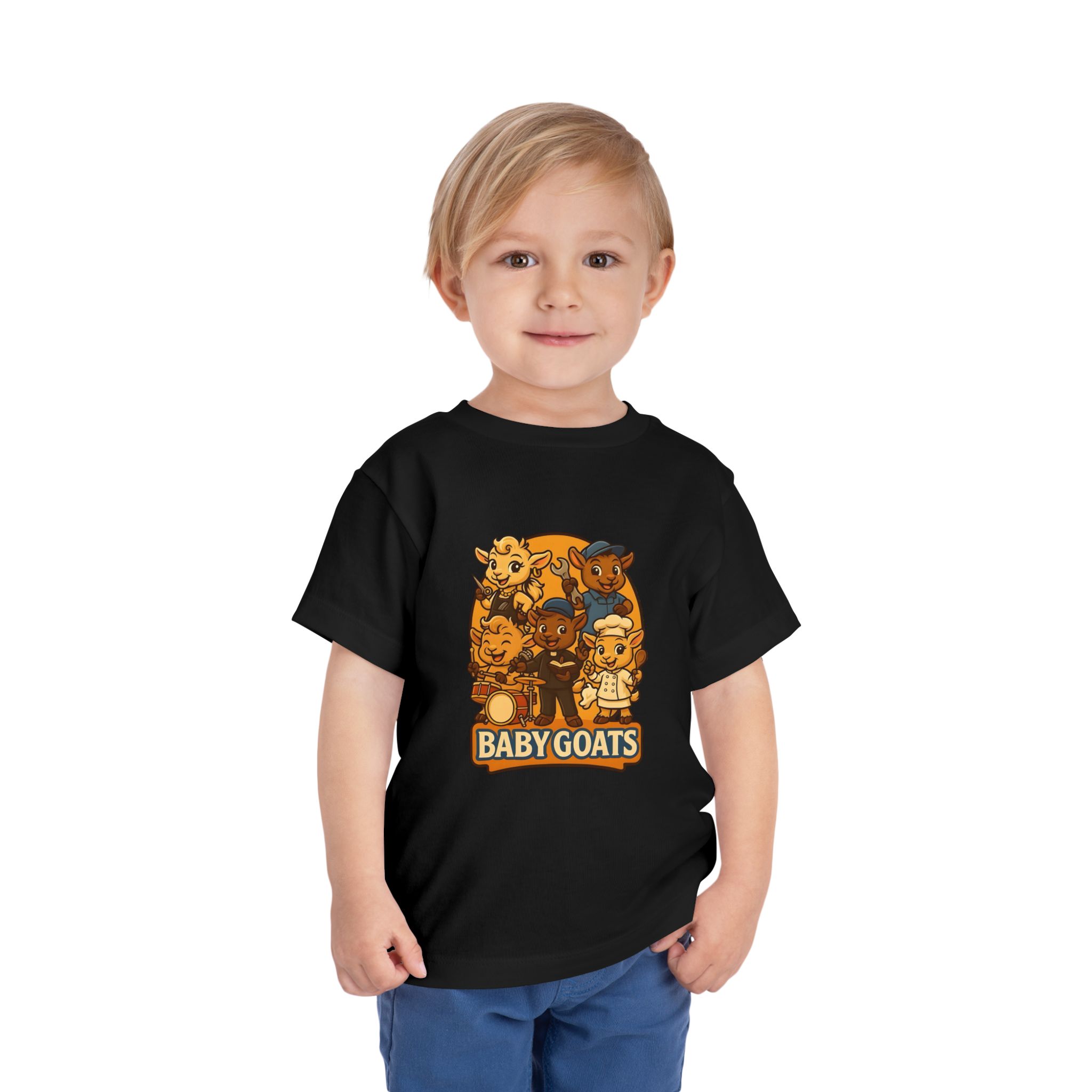 Little Dreamers Toddler Tee — Baby GOATS Cartoon Family - Image 9