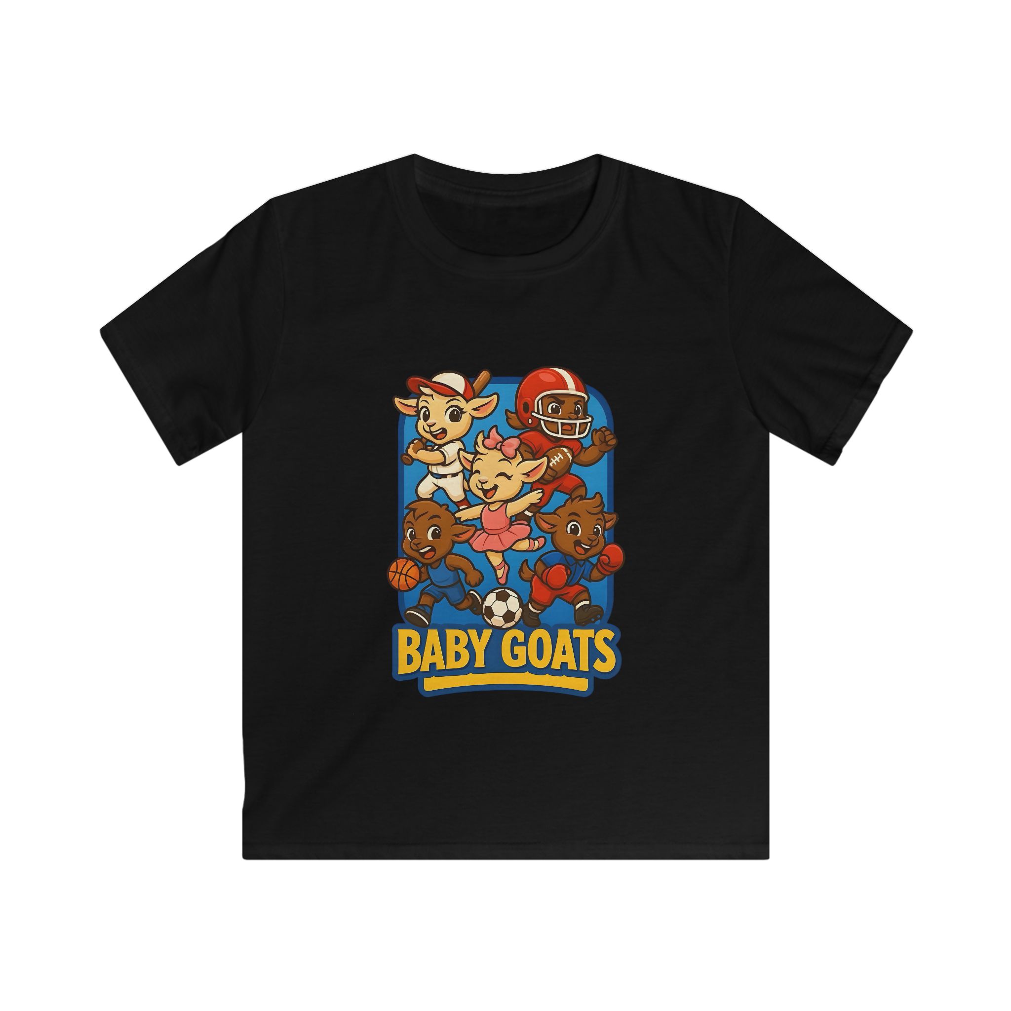 The Little Champs Crew Kids "Baby Goats" Sports Tee — Cute Athletic Goat Characters - Image 3