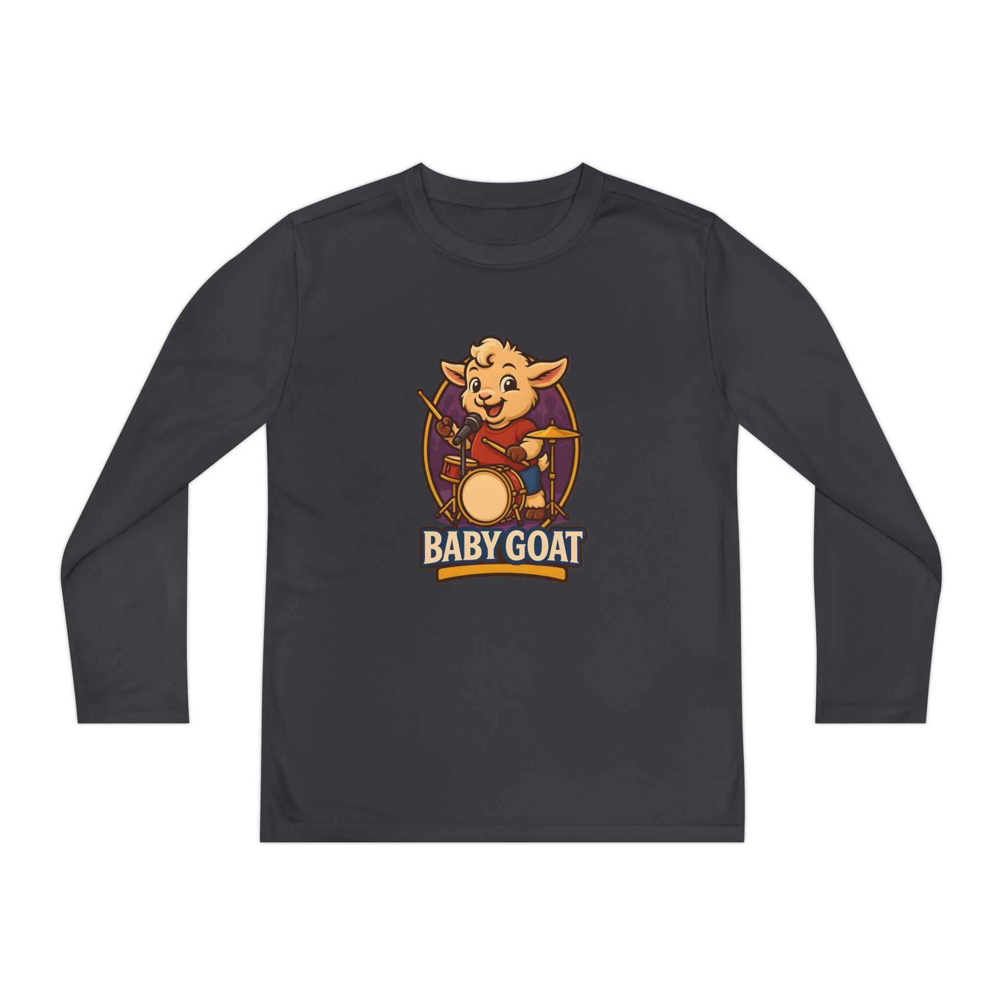 Baby Goat Youth Long Sleeve Tee — Cute Kids Animal Graphic Shirt
