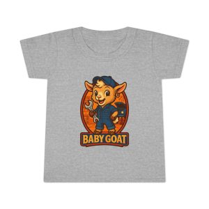 Ollie the Auto Helper Baby Goat Toddler T-Shirt — Cute Mechanic Goat Kids Tee
