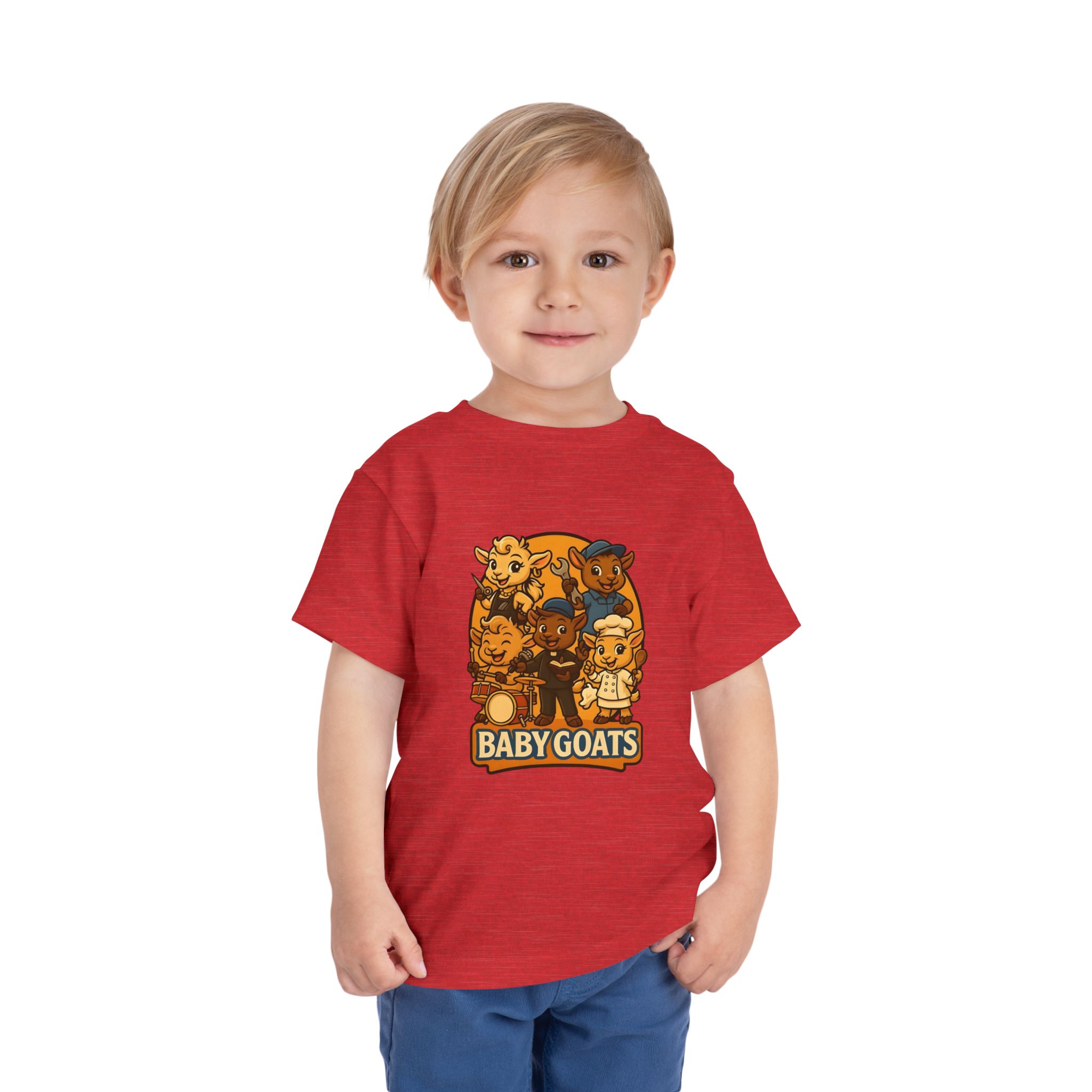 Little Dreamers Toddler Tee — Baby GOATS Cartoon Family - Image 21