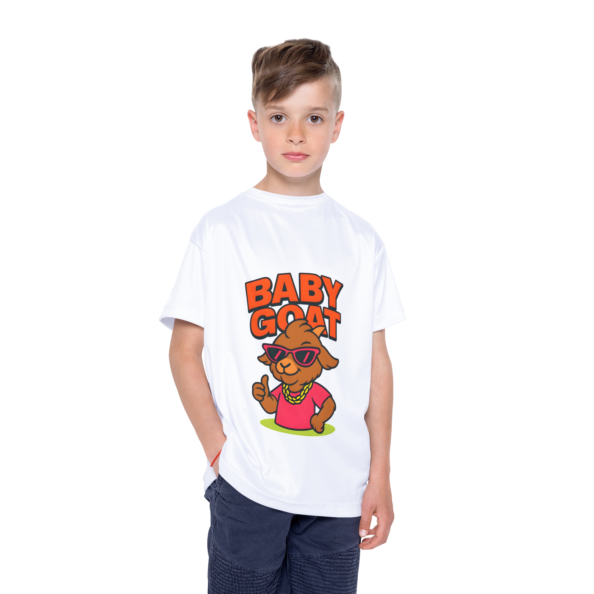 Skye the Style Queen Kids Jersey — "Baby Goat" Cute Cartoon Sports Tee for Children - Image 3