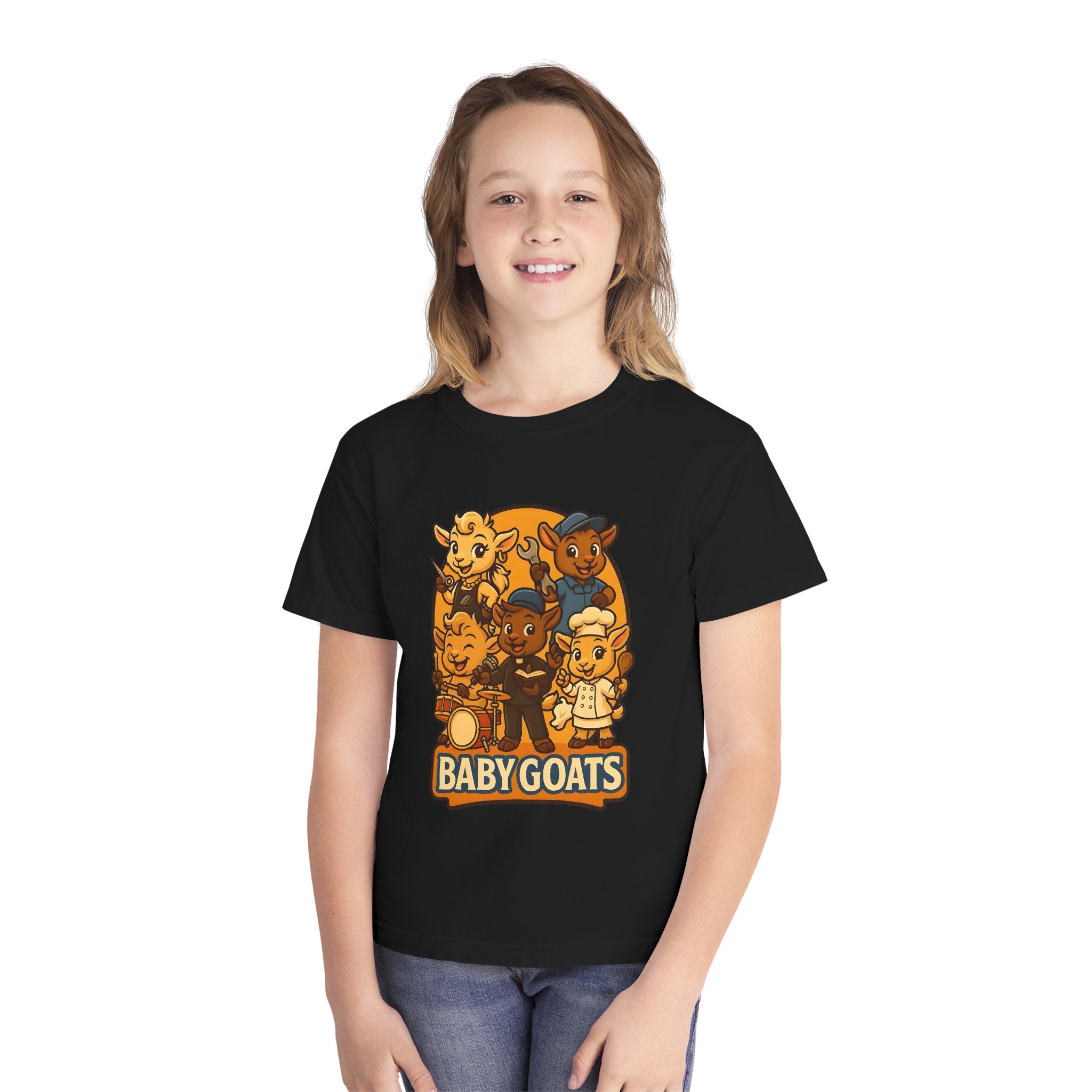 Kids "Baby Goats" Graphic Tee — Cute Cartoon Kids' Goat Band T-Shirt - Image 15