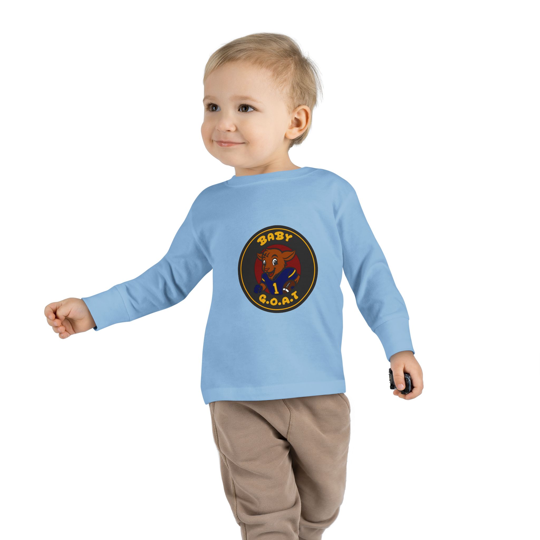 Davon The Touchdown Star Toddler Long Sleeve Tee — "Baby G.O.A.T." Goat Graphic Shirt for Kids - Image 7