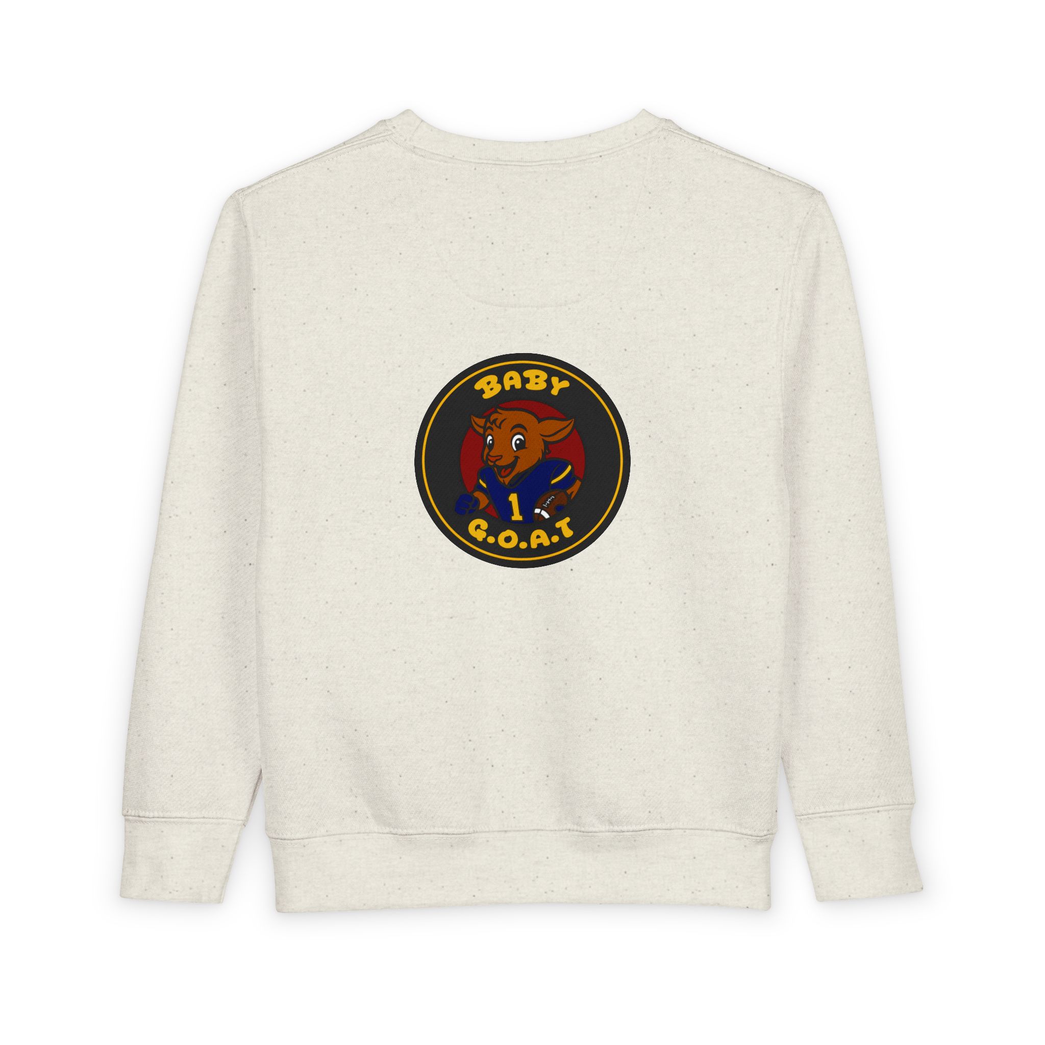 Davon The Touchdown Star Toddler Sweatshirt — 'Baby G.O.A.T.' Cute Goat Patch Crewneck for Kids - Image 2