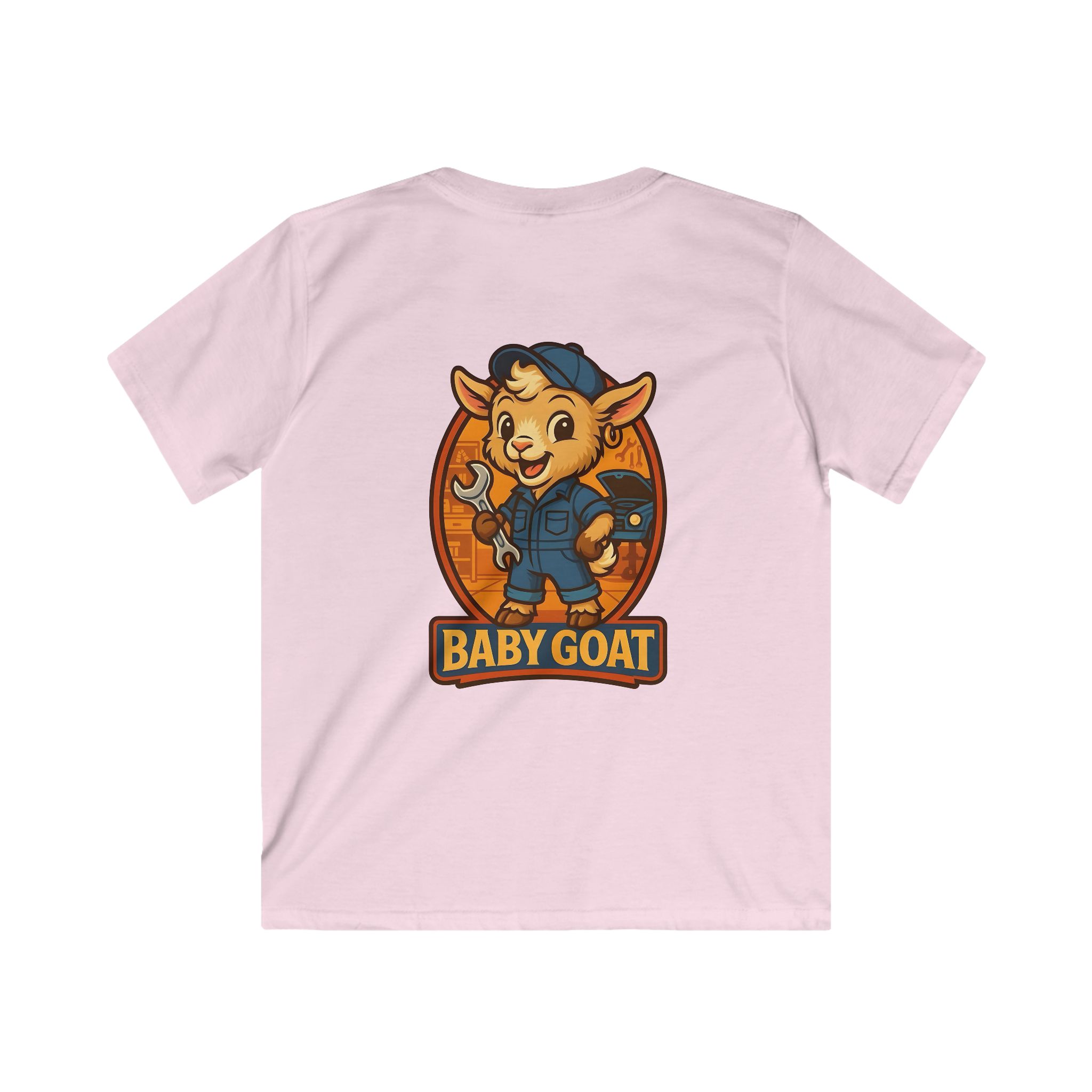 Ollie the Auto Helper Baby Goat Kids T-Shirt — Cute Mechanic Cartoon Tee for Toddlers - Image 6