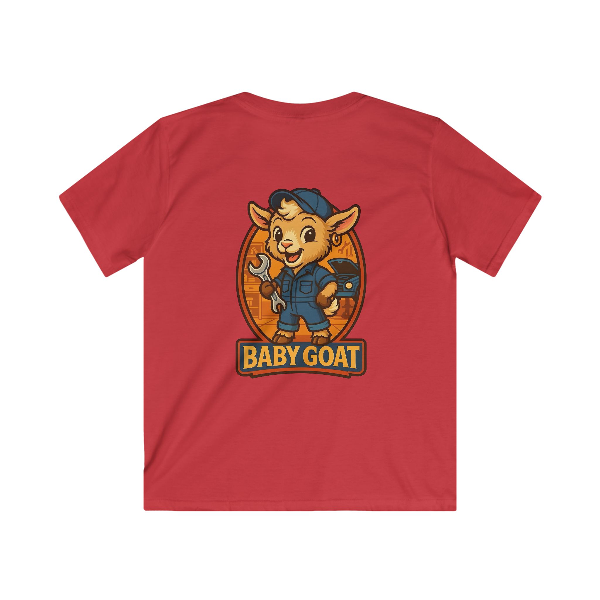 Ollie the Auto Helper Baby Goat Kids T-Shirt — Cute Mechanic Cartoon Tee for Toddlers - Image 8