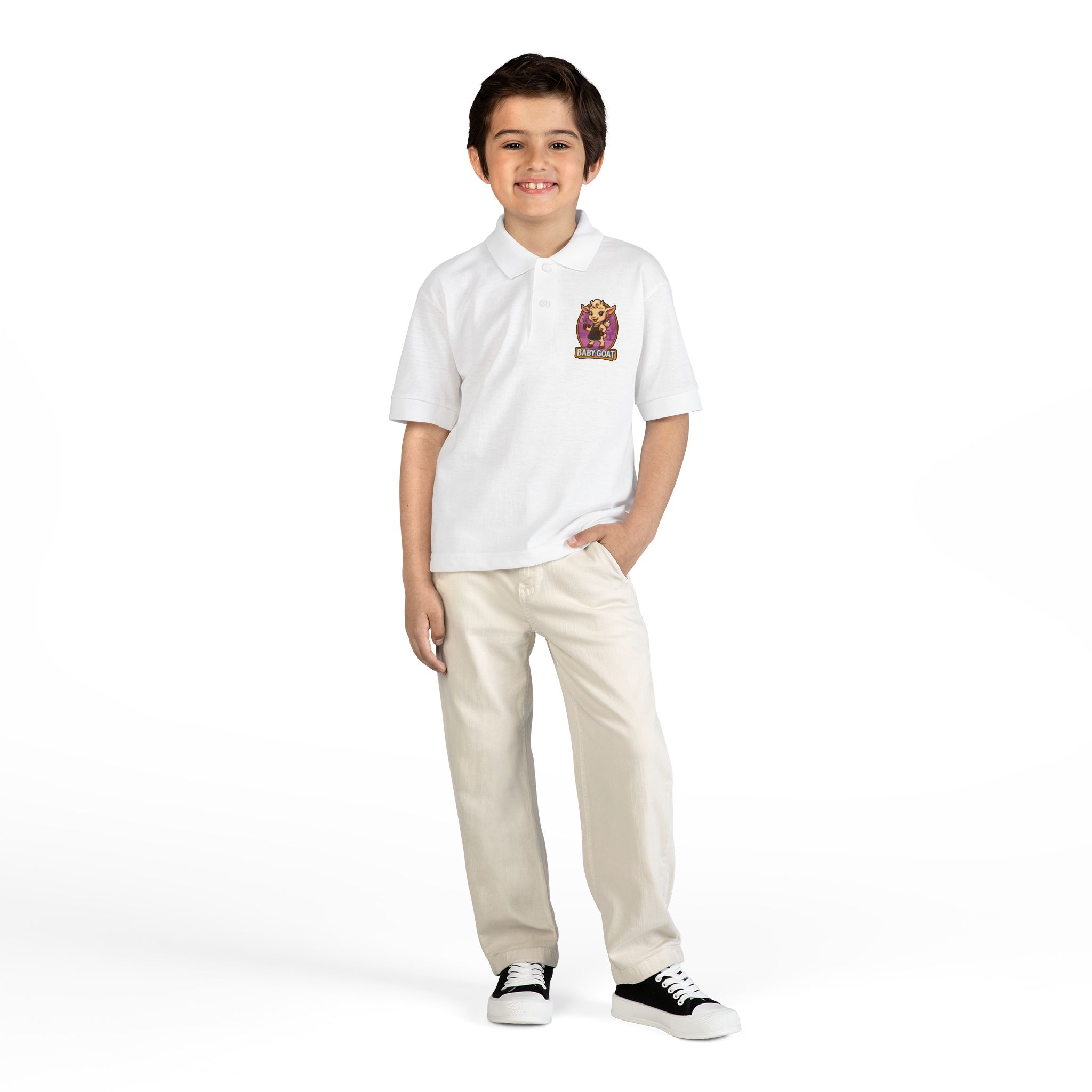 Joy the Stylist Youth Polo — Cute "Baby Goat" Embroidered Kids' School Polo - Image 4