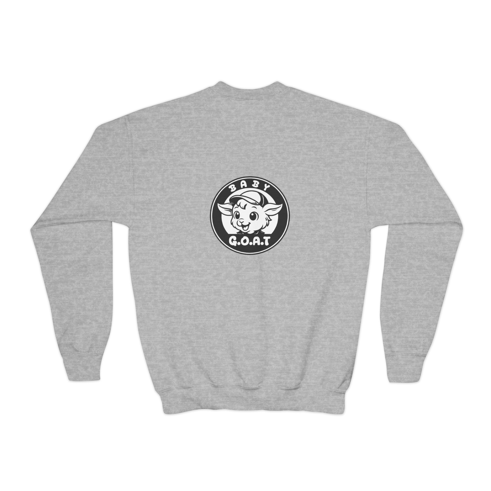 Baby G.O.A.T – Classic Edition Youth Crewneck Sweatshirt — "Baby G.O.A.T." Cute Goat Logo Kids Pullover - Image 2