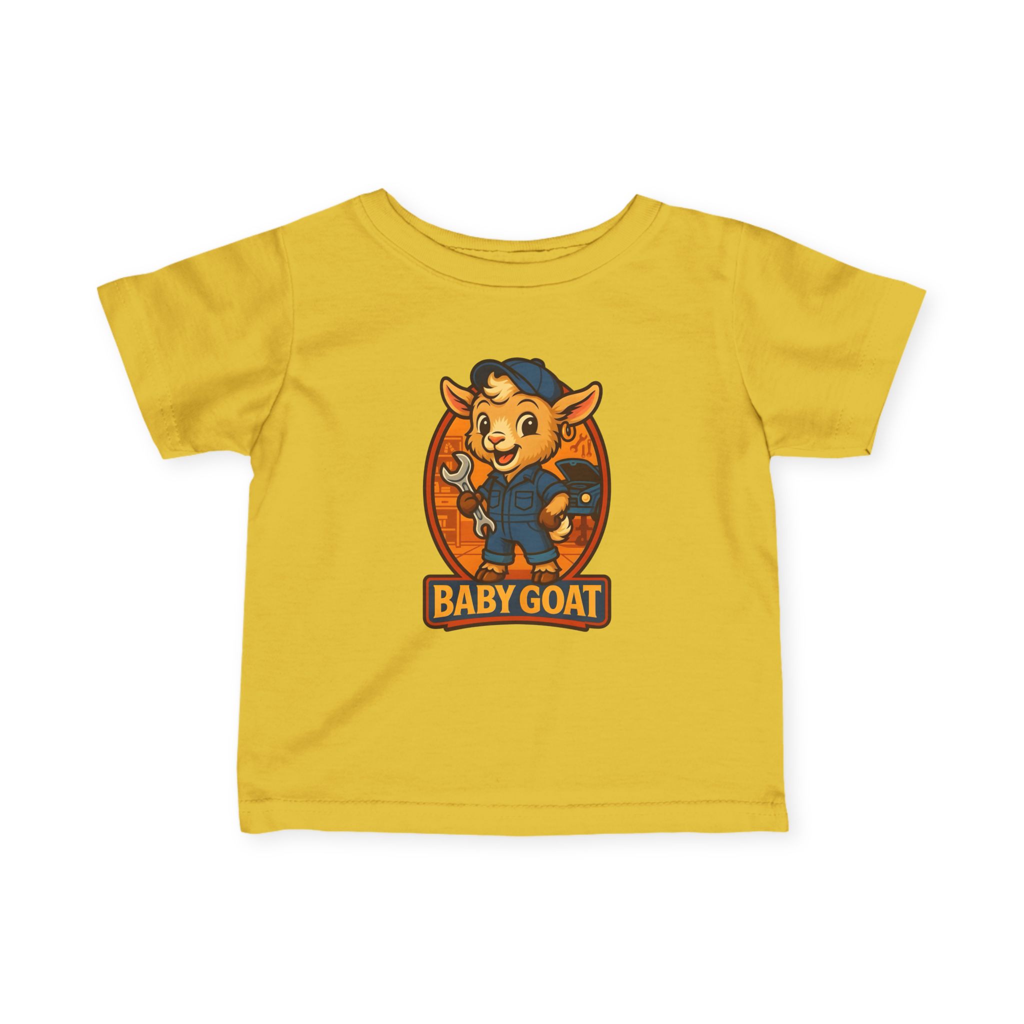 Ollie the Auto Helper Infant Tee — Cute 'Baby Goat' Cartoon Kids Shirt (Baby Goat Graphic) - Image 7