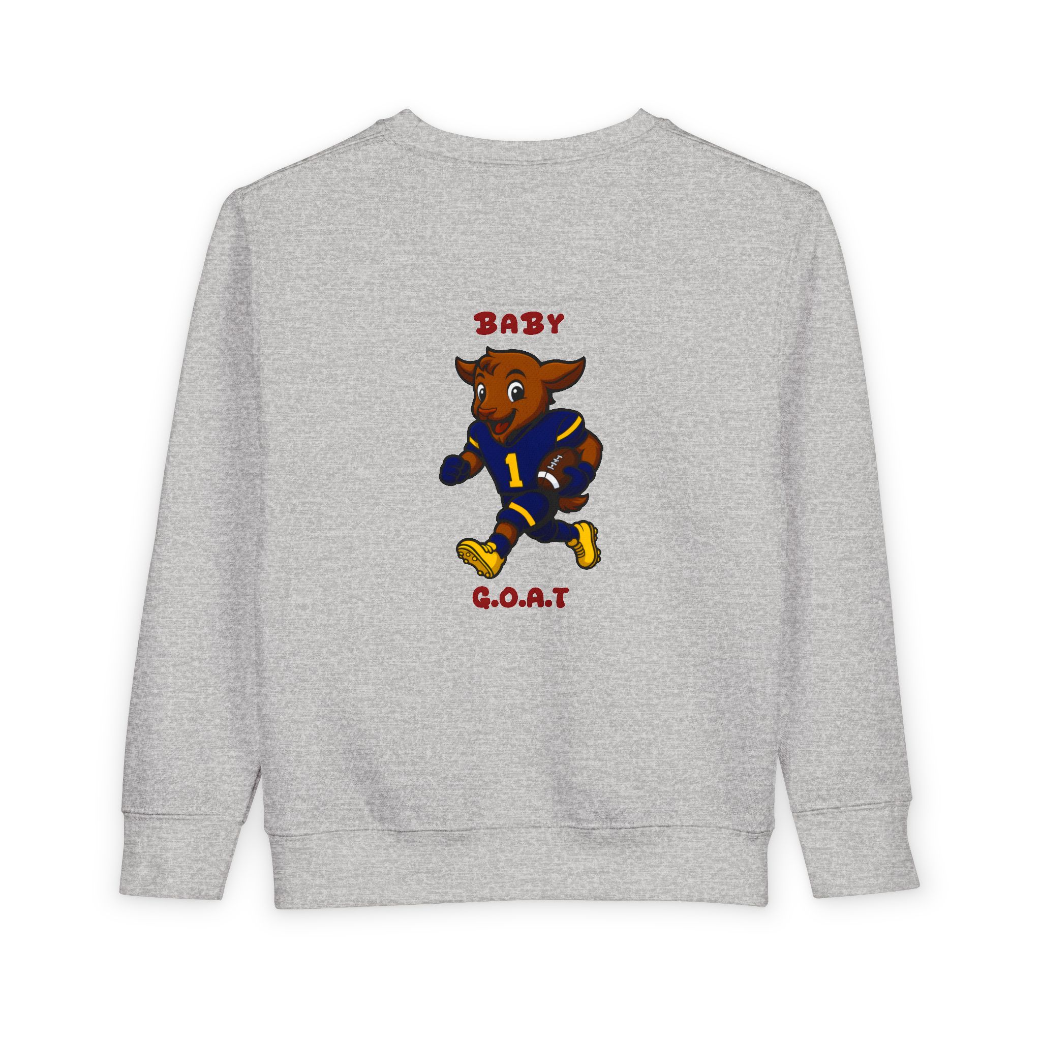 Davon The Touchdown Star In Action Toddler Goat Football Sweatshirt – "Baby G.O.A.T." Cute Kids Crewneck - Image 6
