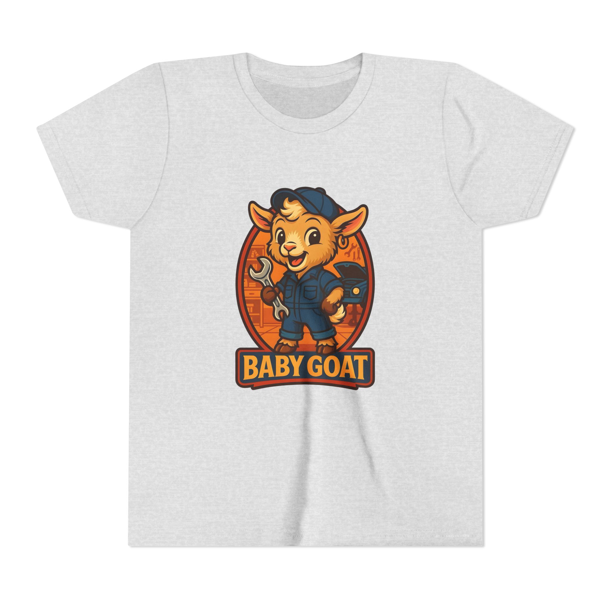 Ollie the Auto Helper Baby Goat Kids T‑Shirt – Cute Mechanic Kid Cartoon Tee - Image 5