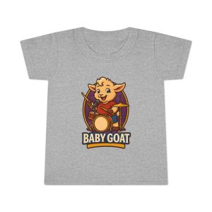 Baby Goat Toddler T-Shirt — Cute Drummer Kid Goat Graphic Tee
