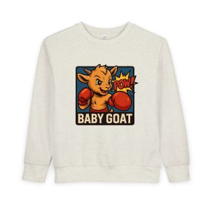 Baby G.O.A.T – Benny the Boxer Baby Goat Boxing Toddler Sweatshirt — Cute 'Baby Goat' Graphic Pullover