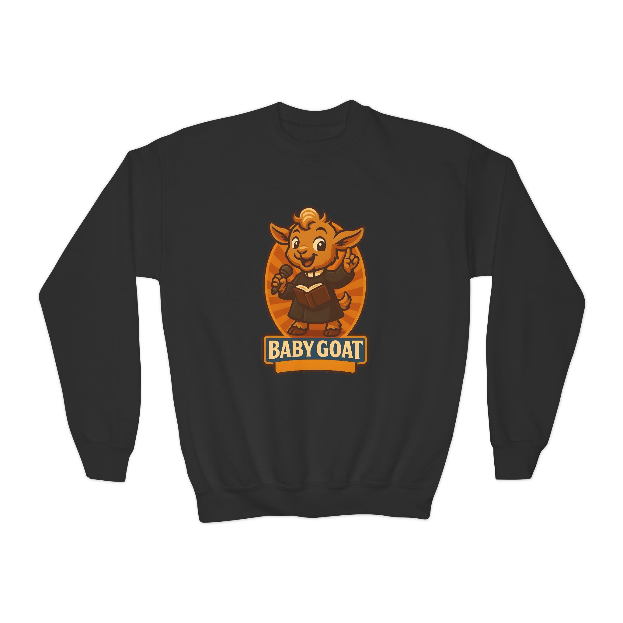 Youth Crewneck Sweatshirt — Cute 'Baby Goat' Cartoon Graphic Sweatshirt for Kids - Image 5