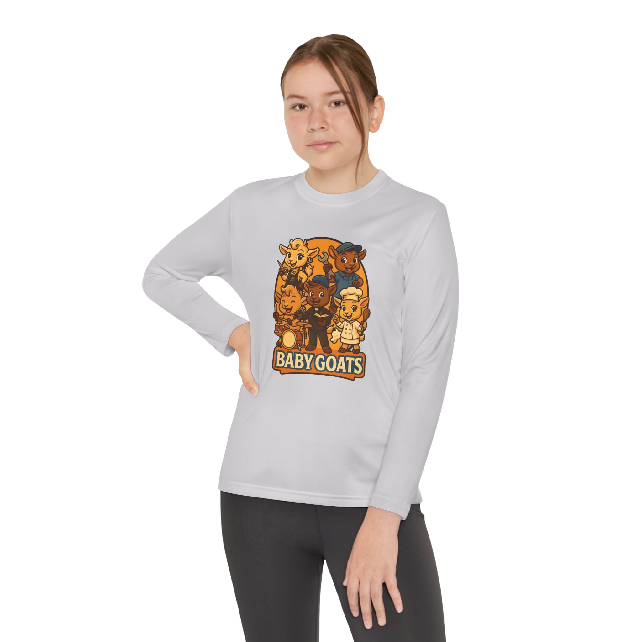 Youth Long Sleeve Tee — 'Baby Goats' Cute Cartoon Kids Shirt - Image 8