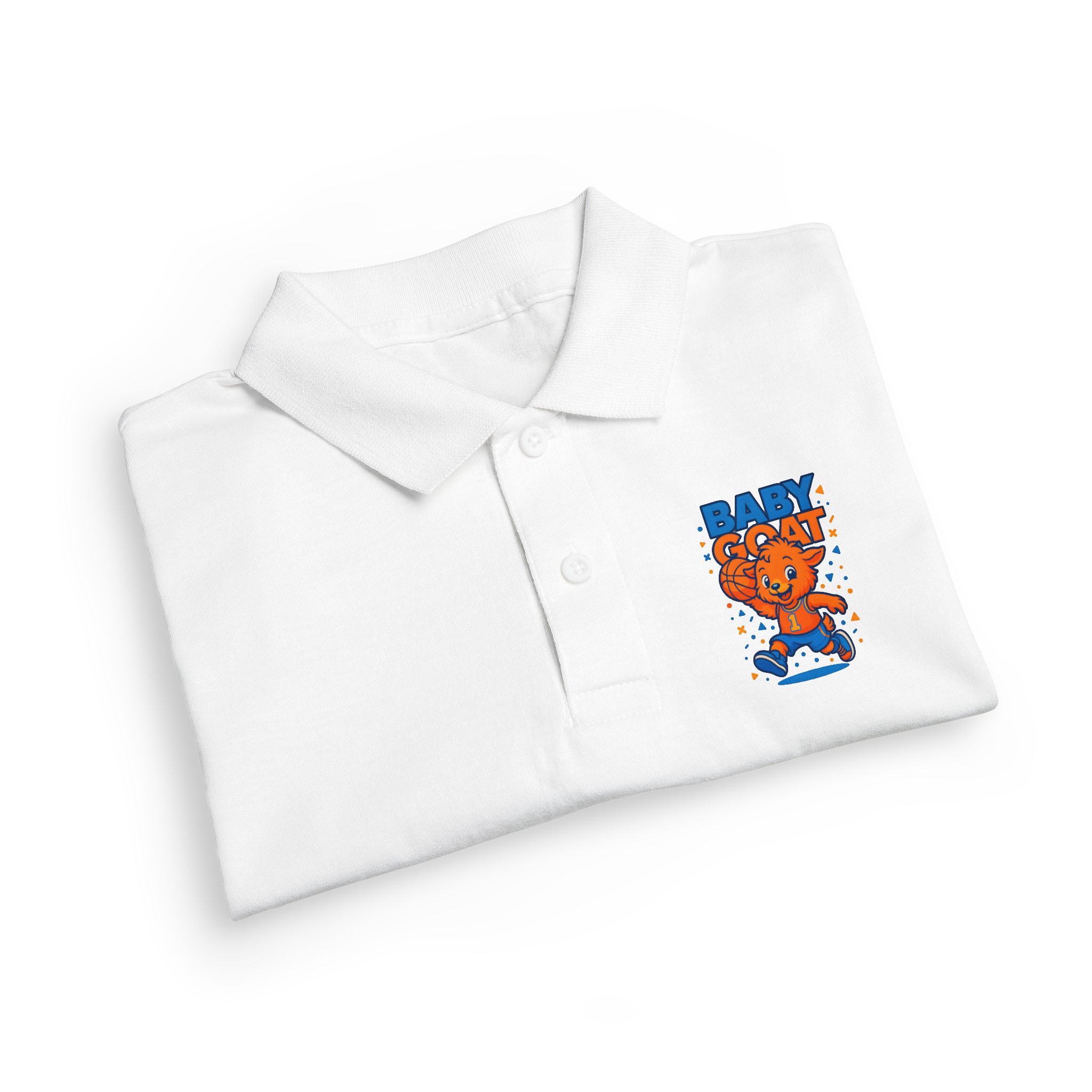 Baby G.O.A.T – MJ Kids Polo - 'Baby Goat' Cute Cartoon Goat Jersey Polo - Image 3