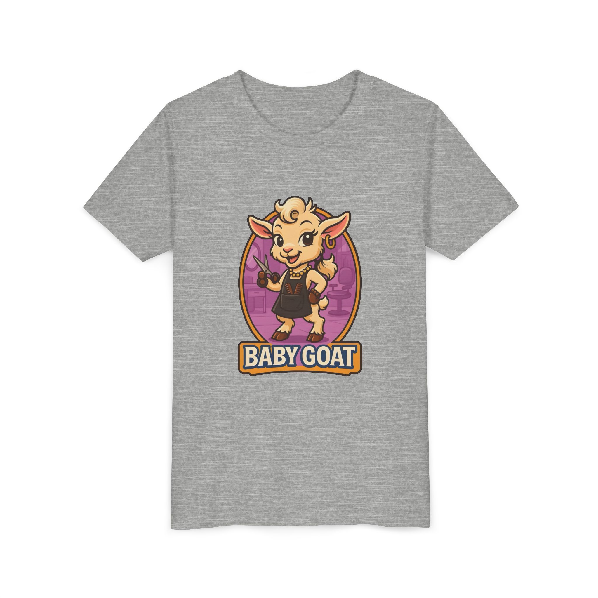 Joy the Stylist Baby Goat Youth T‑Shirt — Cute Cartoon Kid Tee with 'Baby Goat' Text - Image 15