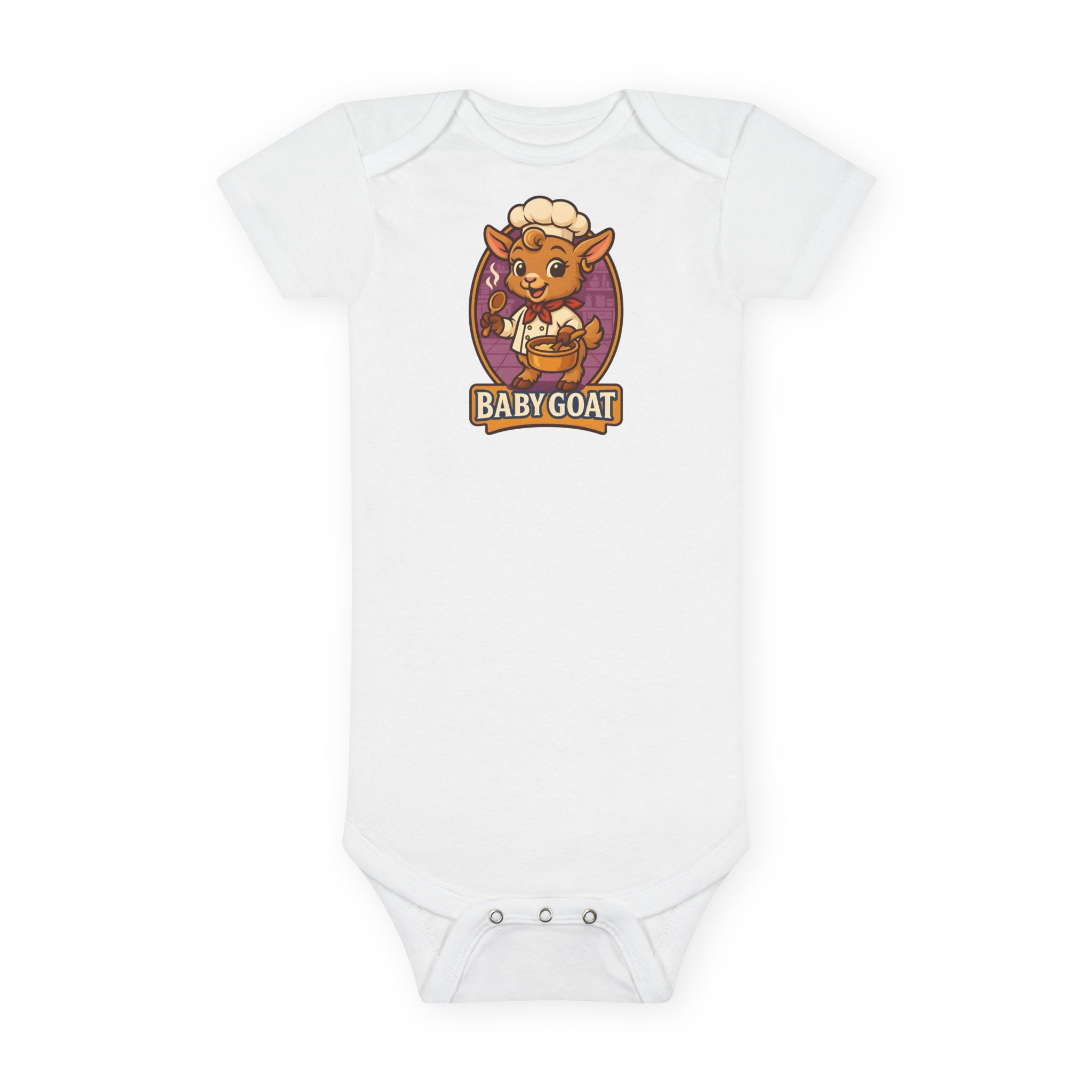 Baby Bodysuit "Baby Goat" Cute Cartoon Organic Onesie – Animal Lover Newborn Gift
