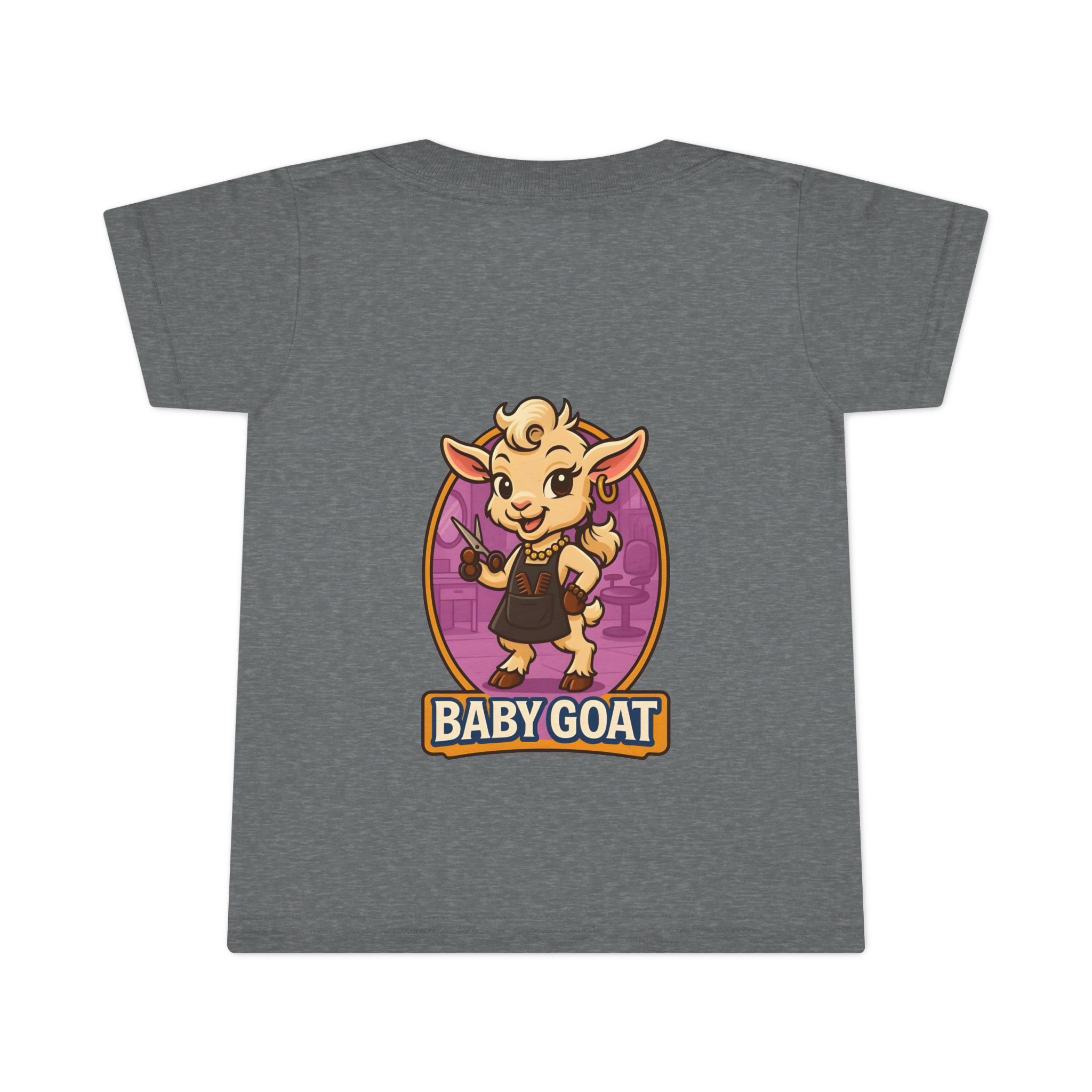 Joy the Stylist Baby Goat Toddler T-Shirt — Cute Cartoon Kid's Tee ("BABY GOAT" Design) - Image 11