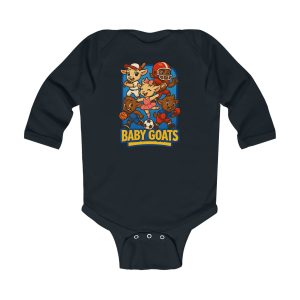 The Little Champs Crew Baby Goats Infant Long-Sleeve Bodysuit — Cute Cartoon Kids Graphic Onesie