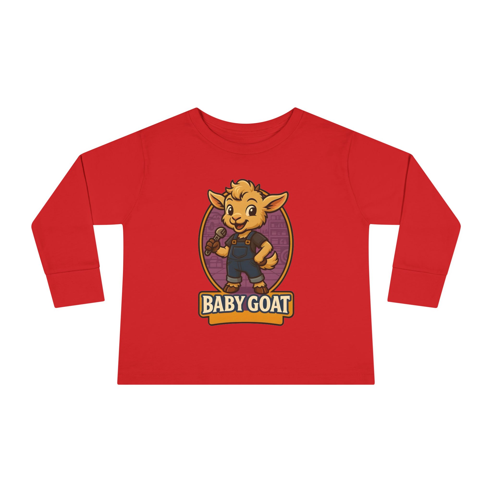 Toddler Long Sleeve Tee — Cute 'Baby Goat' Cartoon Kids Shirt - Image 17
