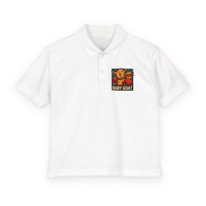 Baby G.O.A.T – Benny the Boxer Baby Goat Boxing Kids Polo Shirt — 'Baby Goat' Graphic Youth DryBlend® Polo