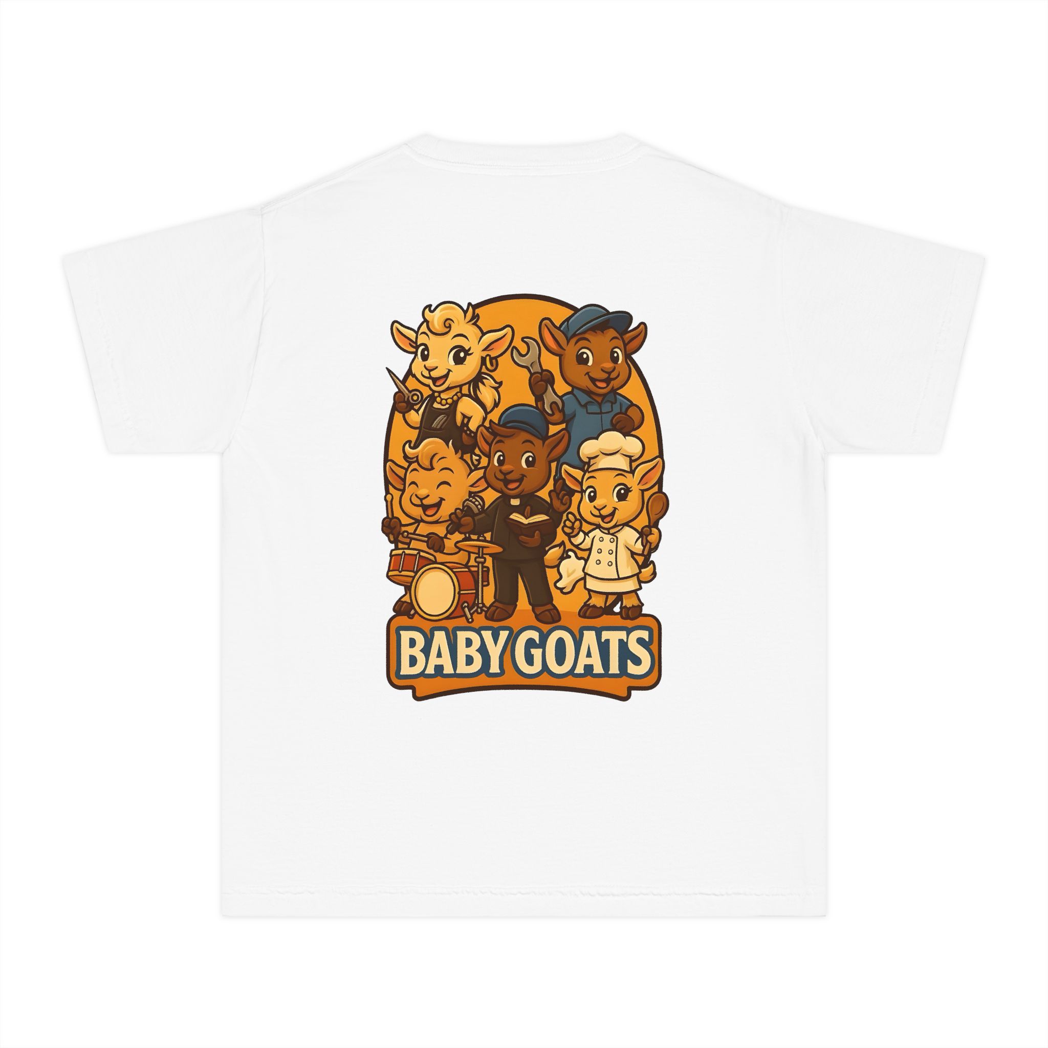 Kids "Baby Goats" Graphic Tee — Cute Cartoon Kids' Goat Band T-Shirt - Image 2