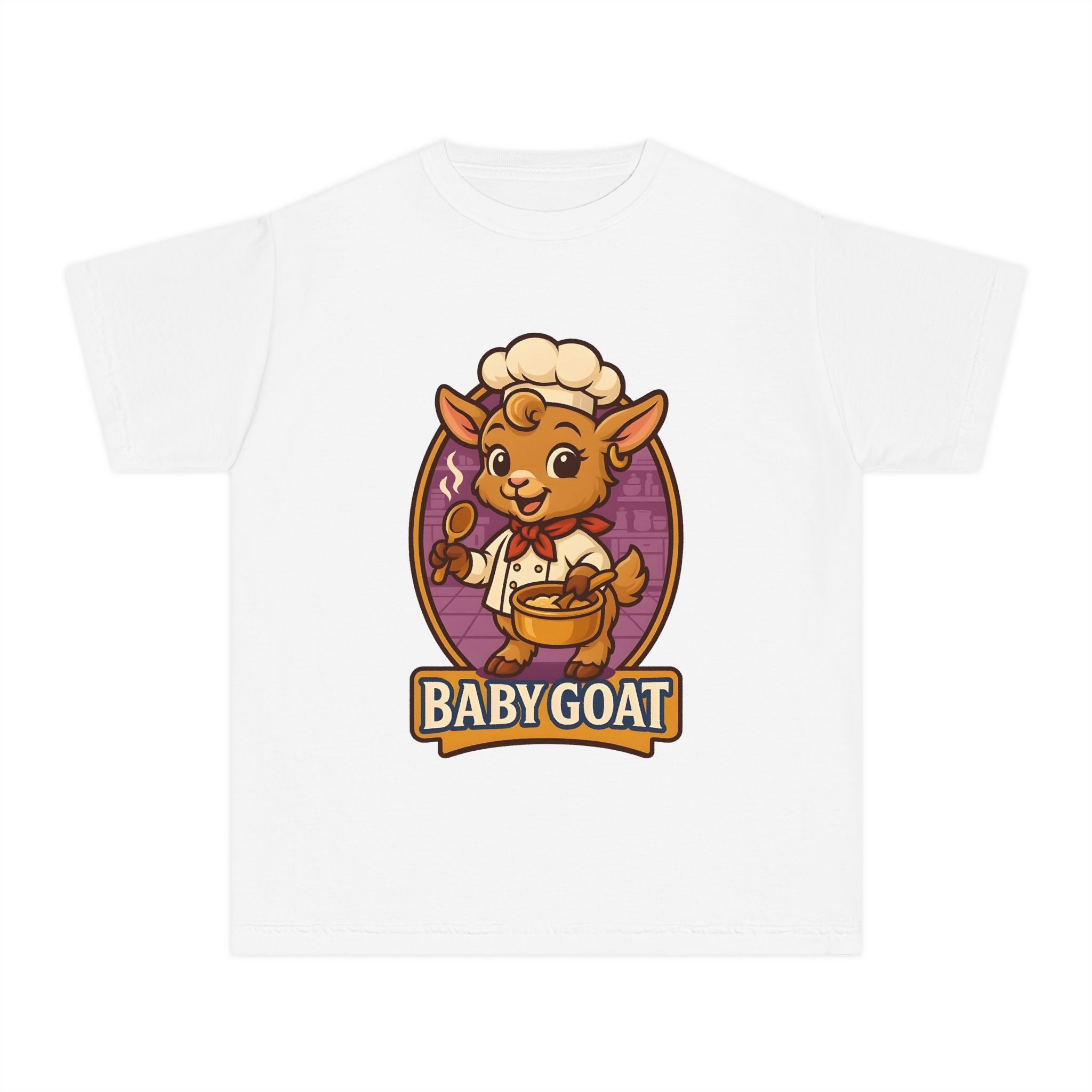 Baby Goat Kids T‑Shirt — Cute Chef Kid Tee for Toddlers & Little Foodies