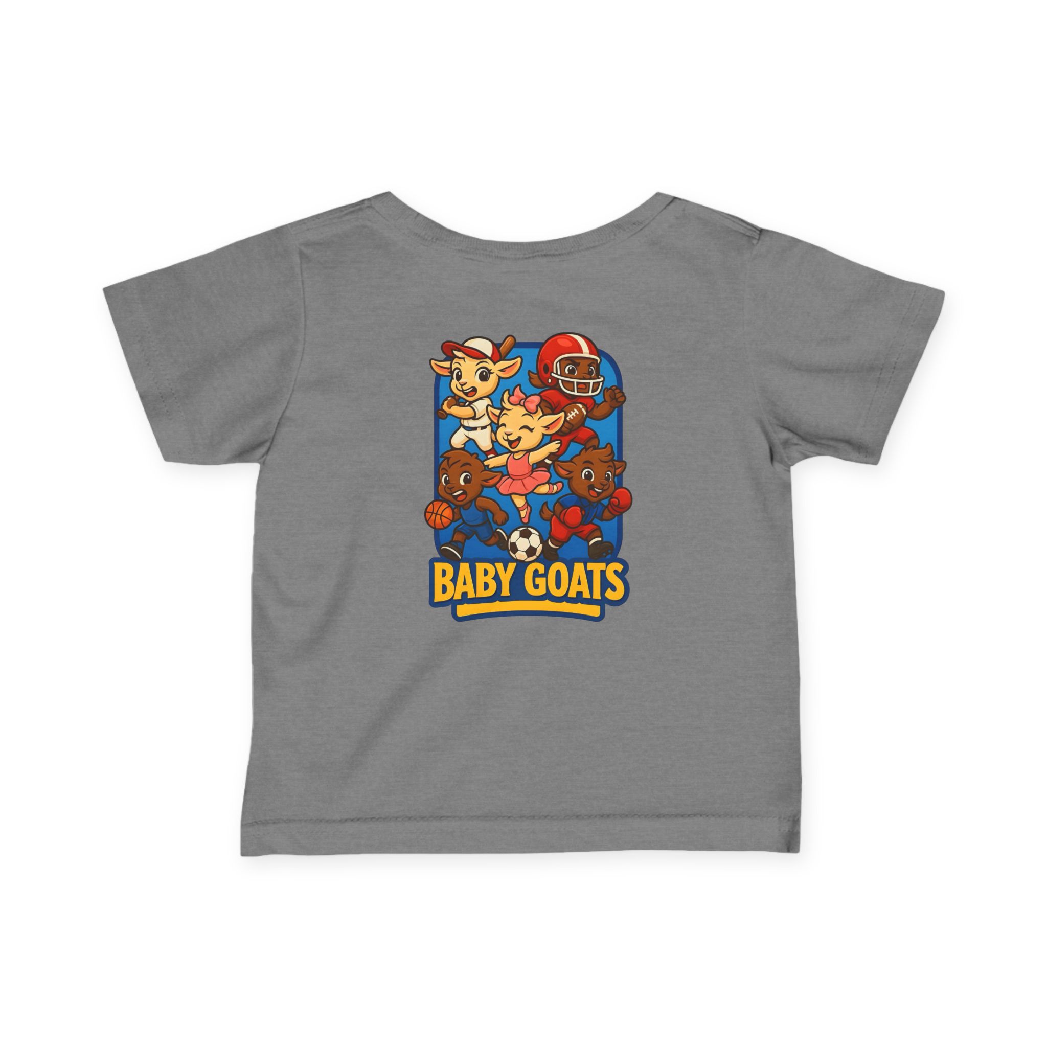 The Little Champs Crew Infant Tee — 'Baby Goats' Cute Sports Cartoon Graphic Shirt - Image 8