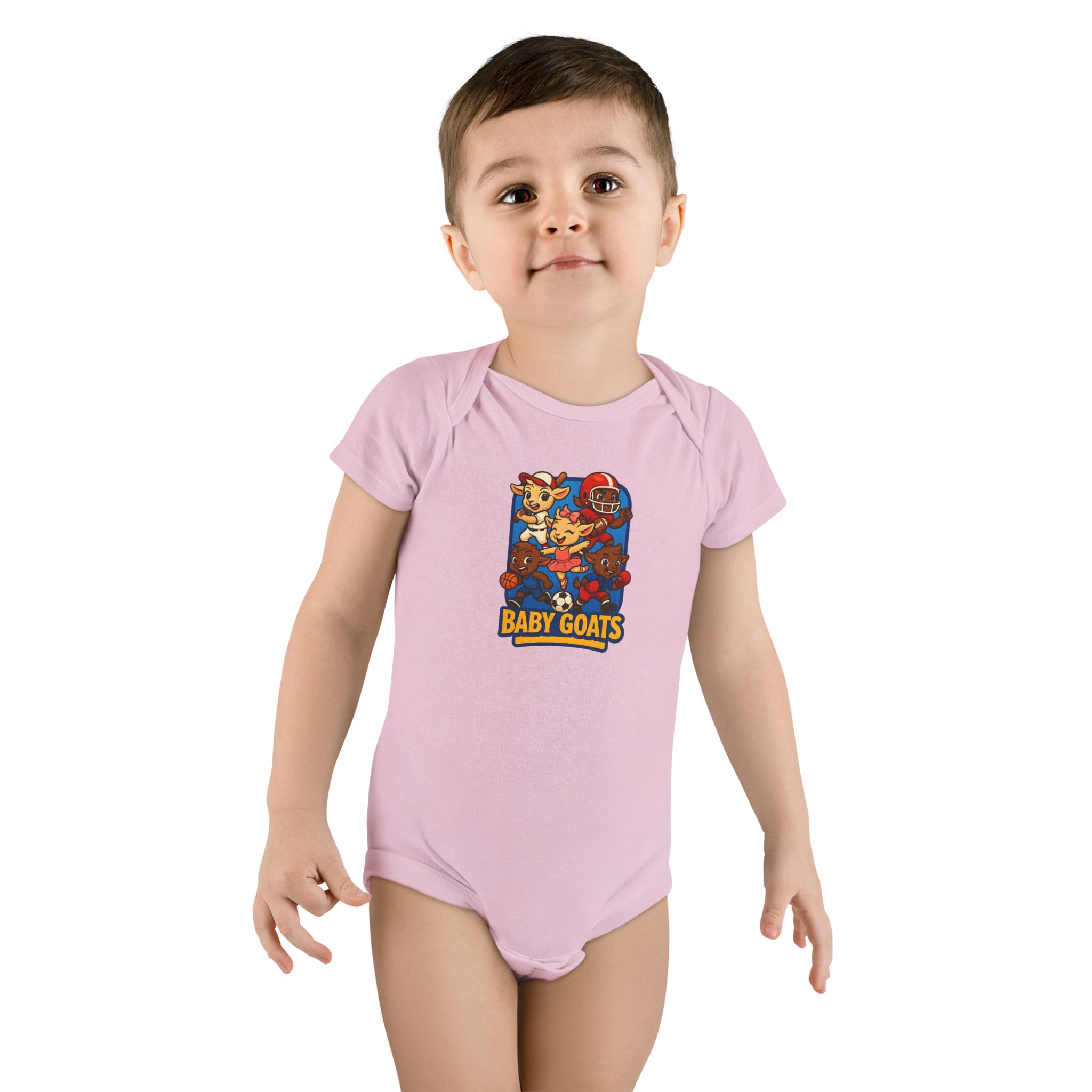 The Little Champs Crew Baby Onesie - Cute "Baby Goats" Graphic Infant Short Sleeve Bodysuit - Image 15
