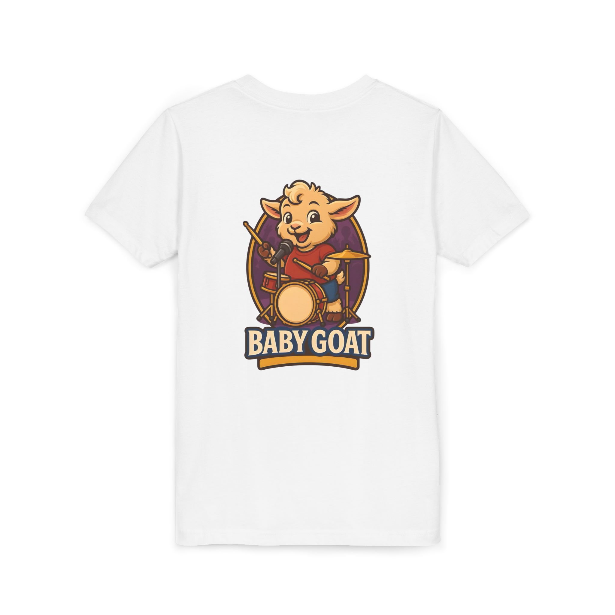 Youth Tee — Cute 'Baby Goat' Drummer Graphic Shirt for Kids - Image 4