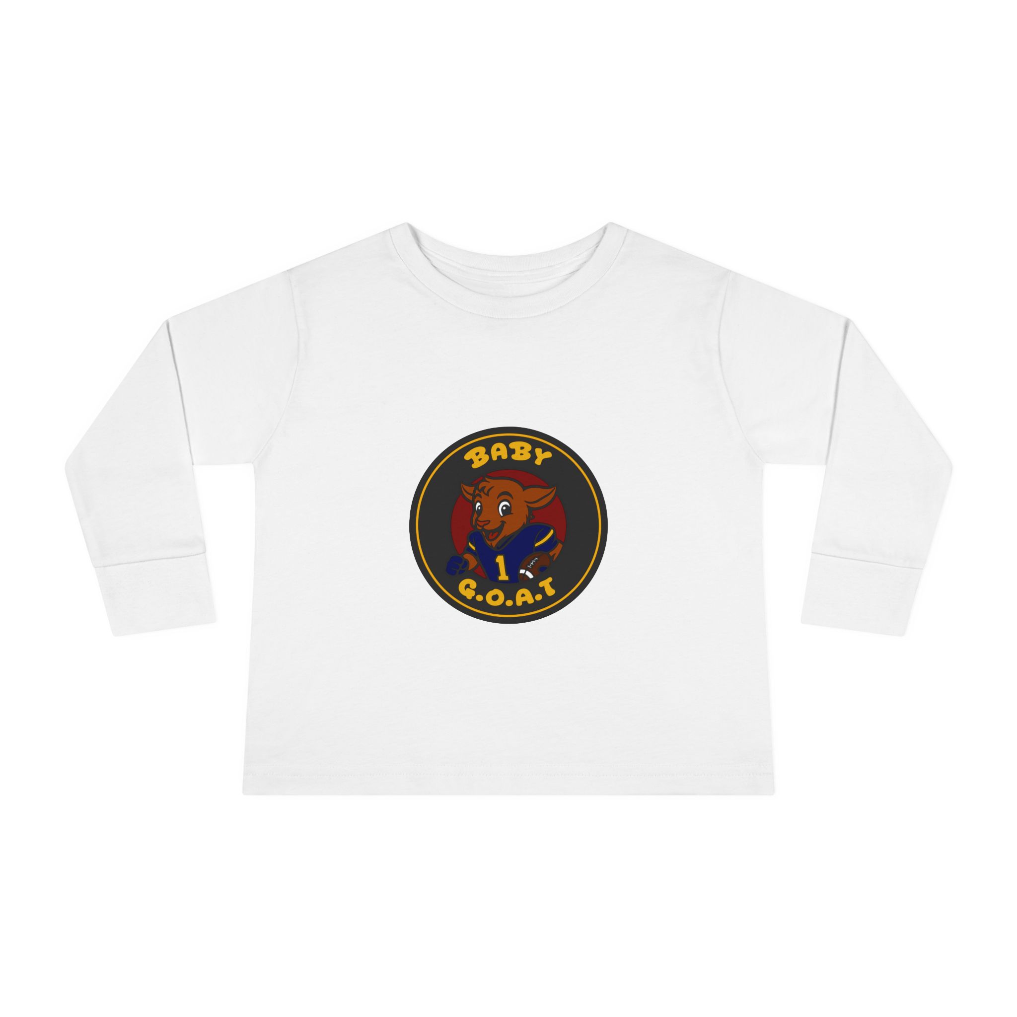 Davon The Touchdown Star Toddler Long Sleeve Tee — "Baby G.O.A.T." Goat Graphic Shirt for Kids