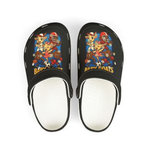 The Little Champs Crew Kids Foam Clogs with Cartoon Baby Goats Design