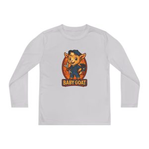 Ollie the Auto Helper Baby Goat Kids Long Sleeve Tee — Cute Cartoon Goat Graphic
